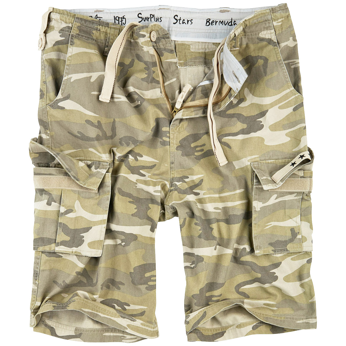 Surplus Stars Bermuda Mens Military Combat Cargo Army Shorts Desert Light Camo - Picture 2 of 11