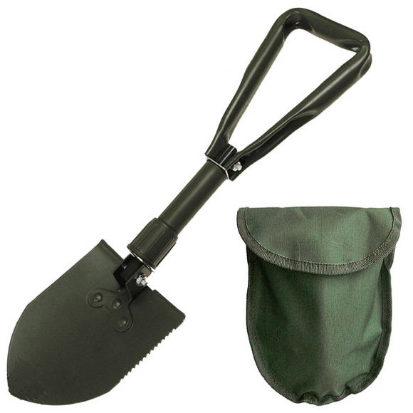 Three-piece folding spade BW with Fosco sheath