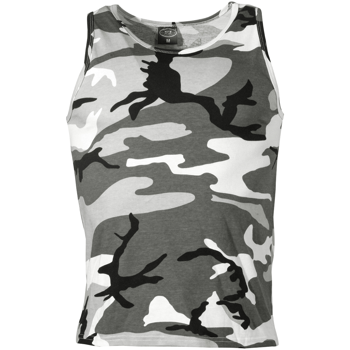 thumbnail image 2 of MFH Military Men's Tank Top – Flecktarn Camouflage Combat Vest Singlet – Army Style, 100% Cotton, S-XXL 2 of 5