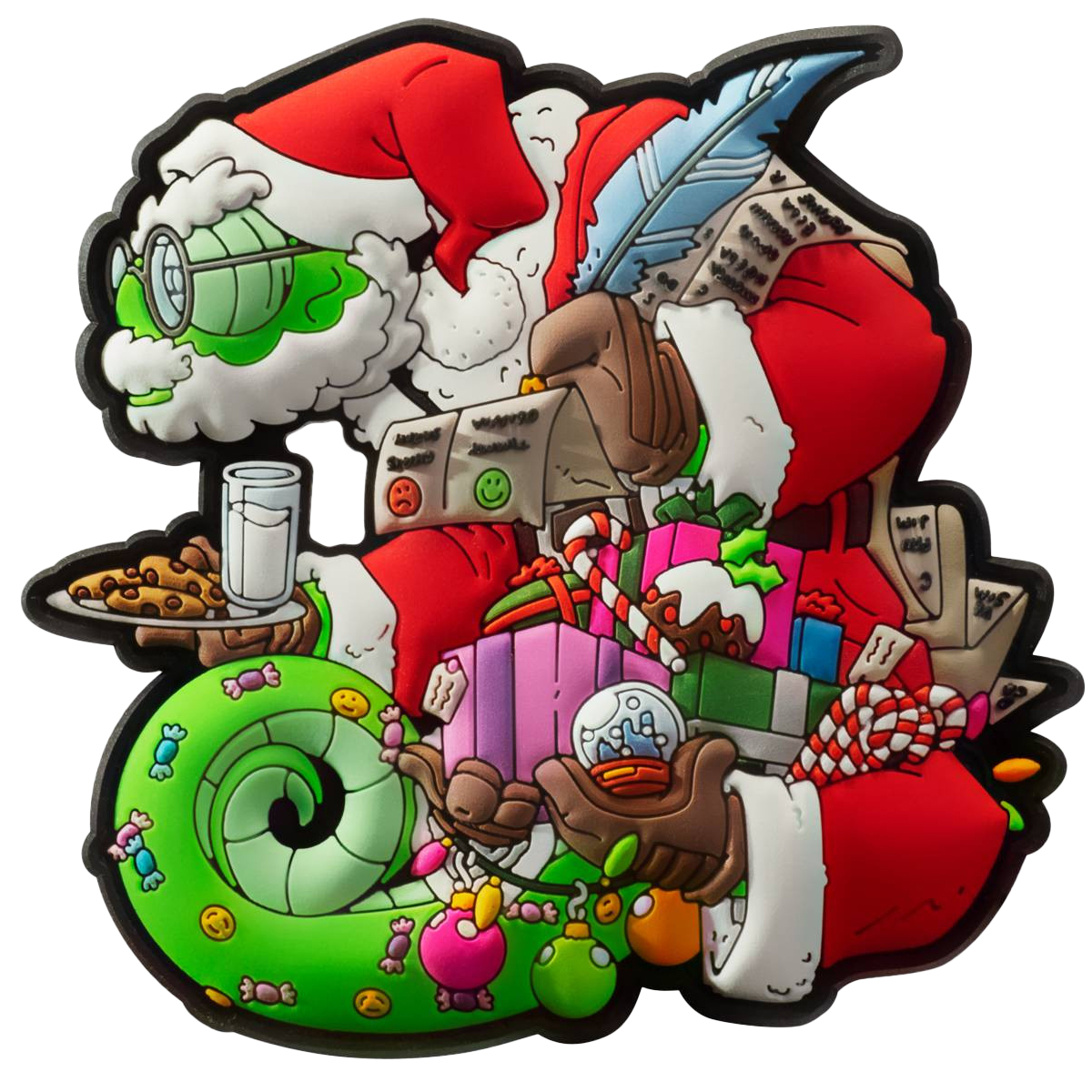 Patchlab Chameleon Christmas Patch Tactical Badge PVC Hook and Loop Red