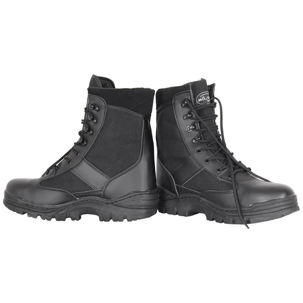 Bottes Tactiques Militaires Homme - Marque Mil-Tec, Noir, Cuir/nylon/caoutchouc - Neuf Avec Emballage