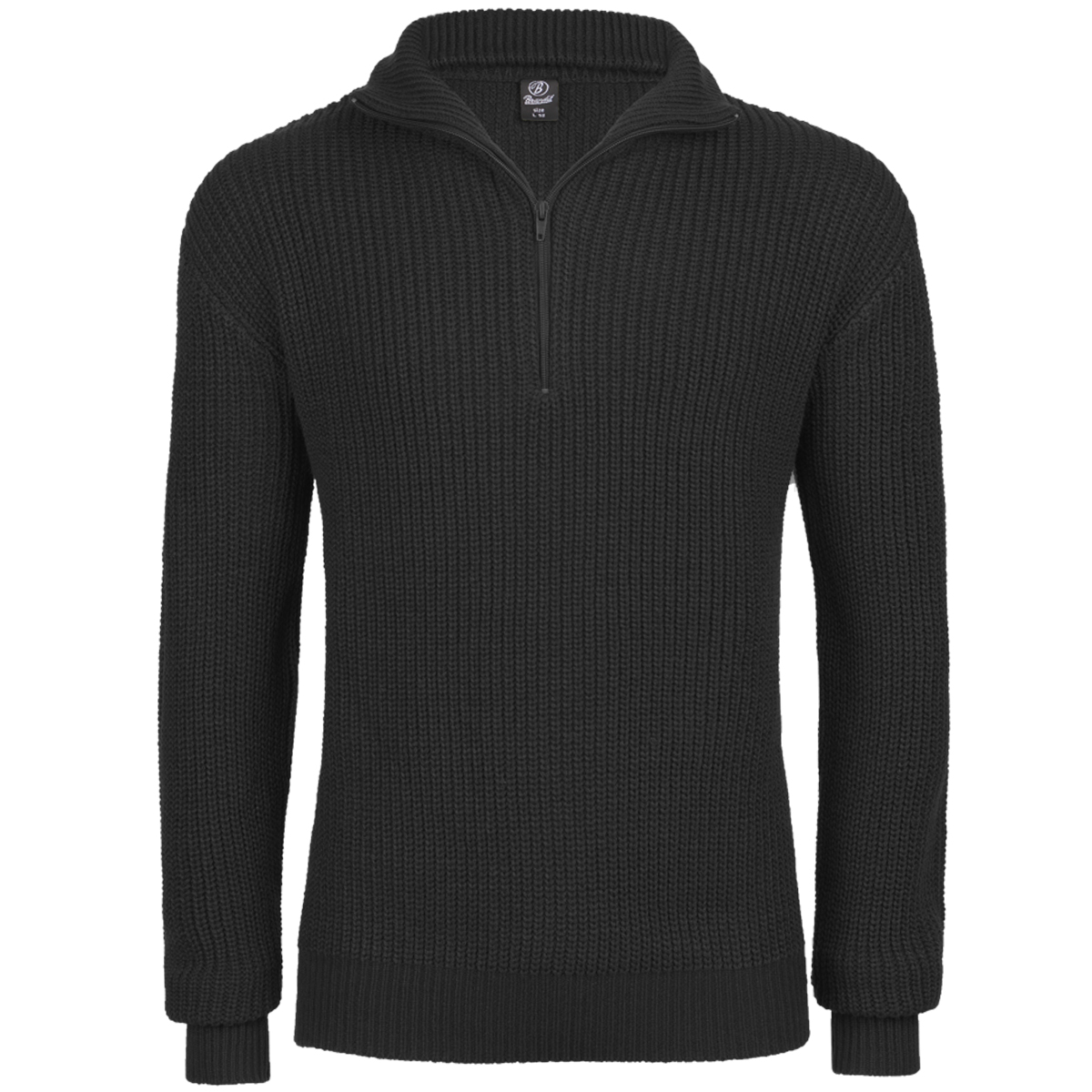 Pull Marin Brandit Troyer Pour Homme - Col Haut Zip, Manches Longues, En Polyacrylique