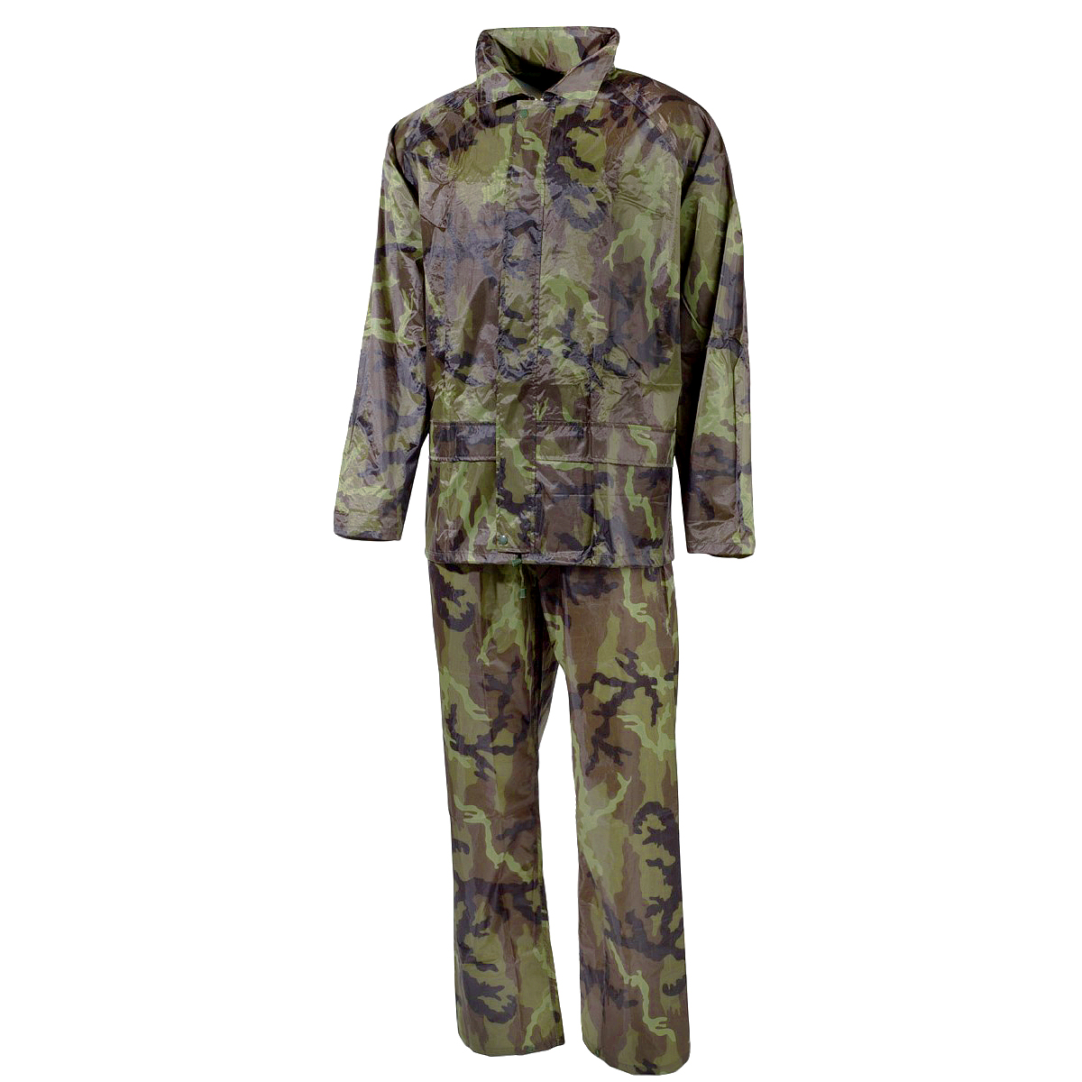 MFH 2 Piezas Impermeable Chaqueta Pantalones Ejército Pesca Czech Woodland Camo - Imagen 2 de 7