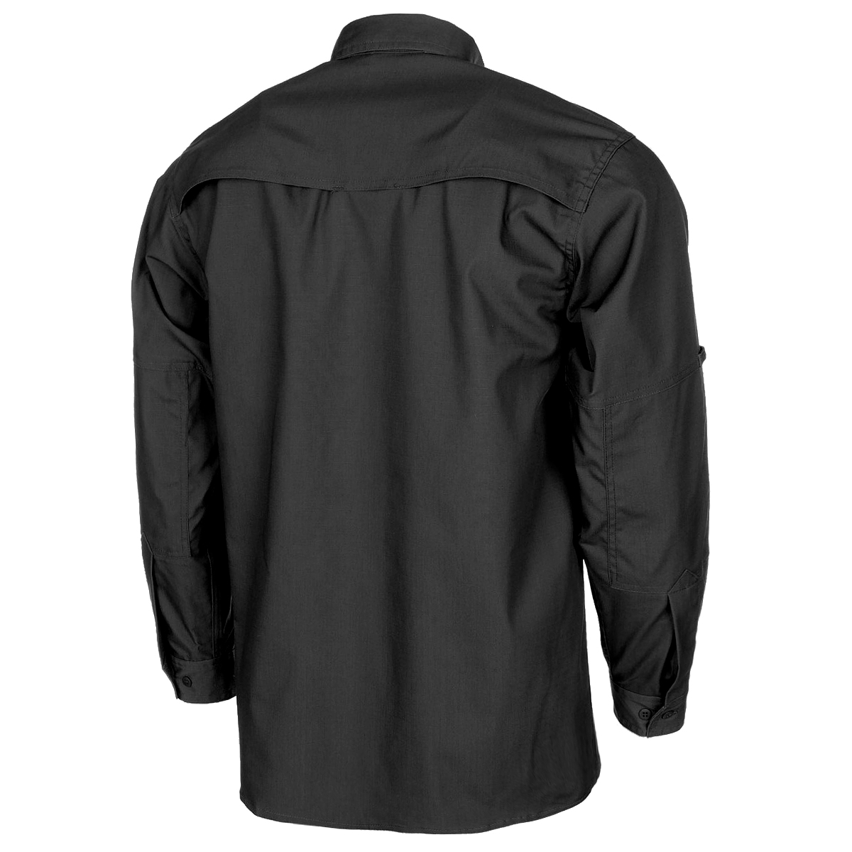 Chemise Homme MFH Attack à Manches Courtes - Enduction Téflon, Ripstop, Noir, Taille Normale