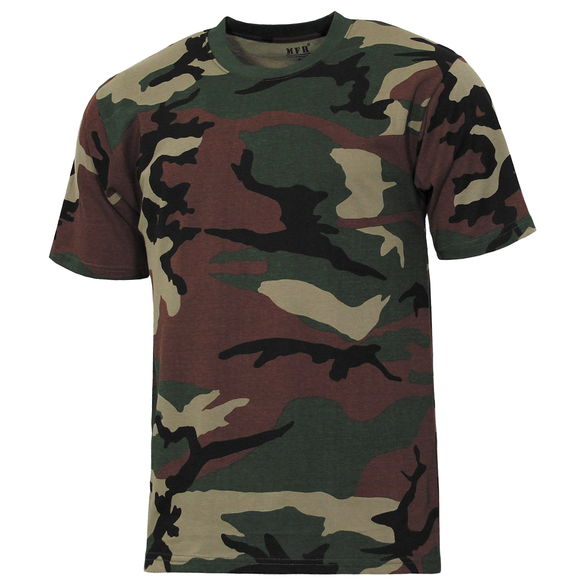 Camiseta MFH US Streetstyle Hombre Excersise Rutina De Ejercicio Woodland Camo