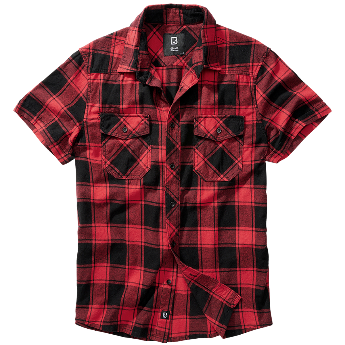 Brandit Half Sleeve Check Shirt Holidays Travel Casual Urbanwear Mens Red/Black