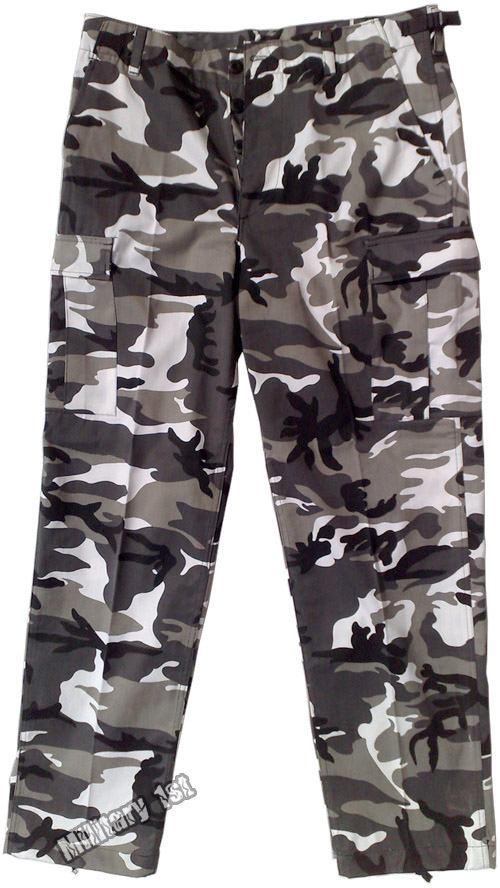 black and white army trousers