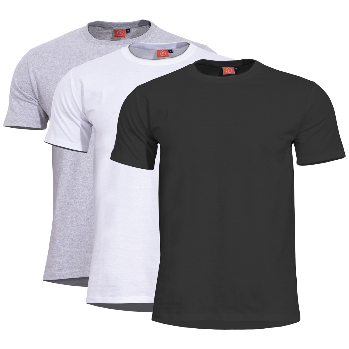 Pentagon Orpheus T-Shirts Triple Mix 3-Pack Tops Mens Melange Grey-White-Black - Picture 2 of 9