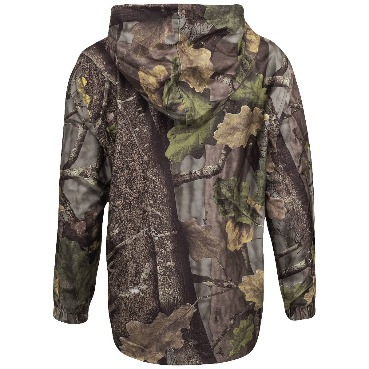thumbnail interactive-video image 1 of Jack Pyke Kids Waterproof Jacket – English Oak Evo Camo – Boys & Girls Ages 5-12 Years – Mid-Length Raincoat 1 of 5
