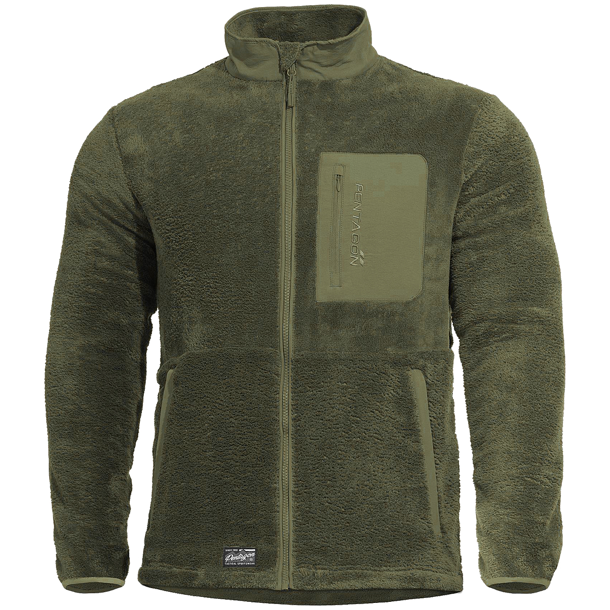 Pentagon Grizzly Full Zip Jacket Mens Teddy Warm Fur Fleece RAL 7013 - Picture 2 of 8