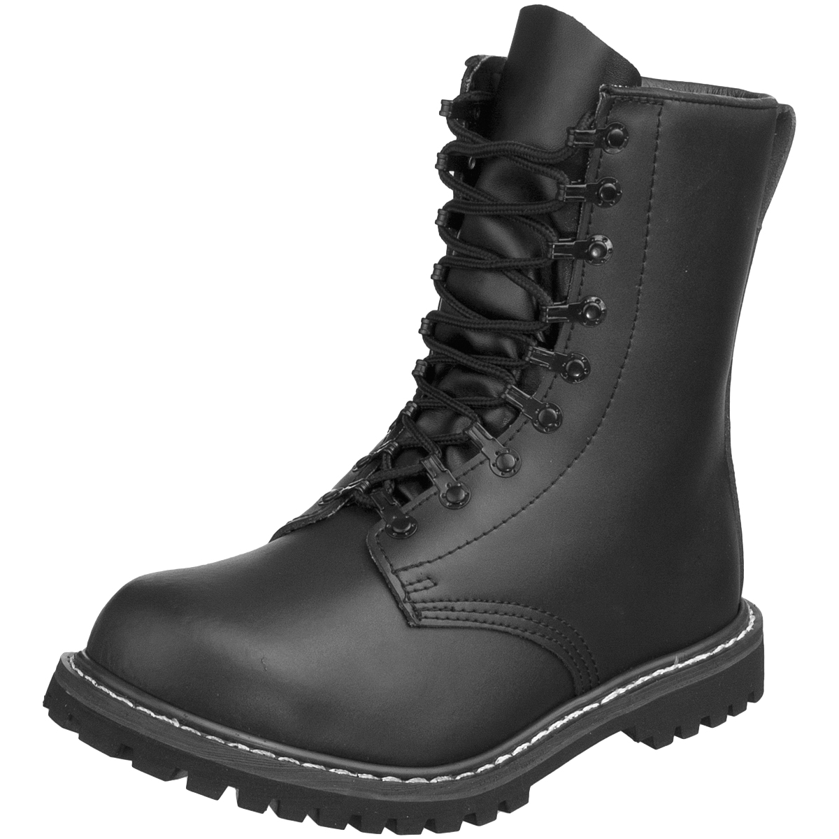 Hombres Negro Cuero Bw Cadete Militar Botas De Combate Paracaidista Del Ejército - Imagen 2 de 13