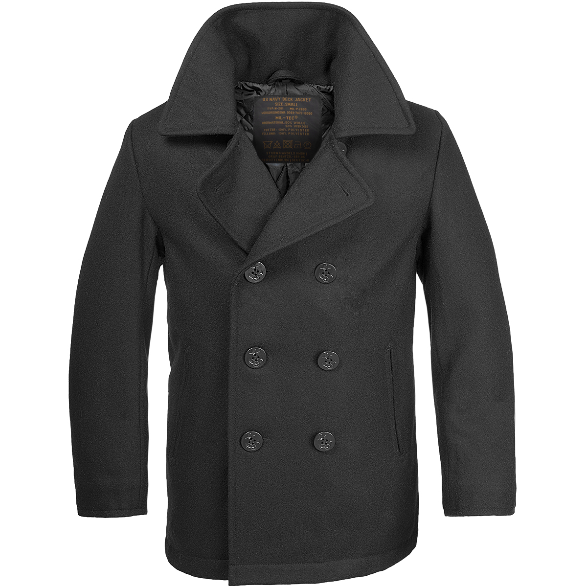 VINTAGE STYLE US NAVY PEA COAT MENS JACKET CLASSIC ARMY REEFER COAT ...