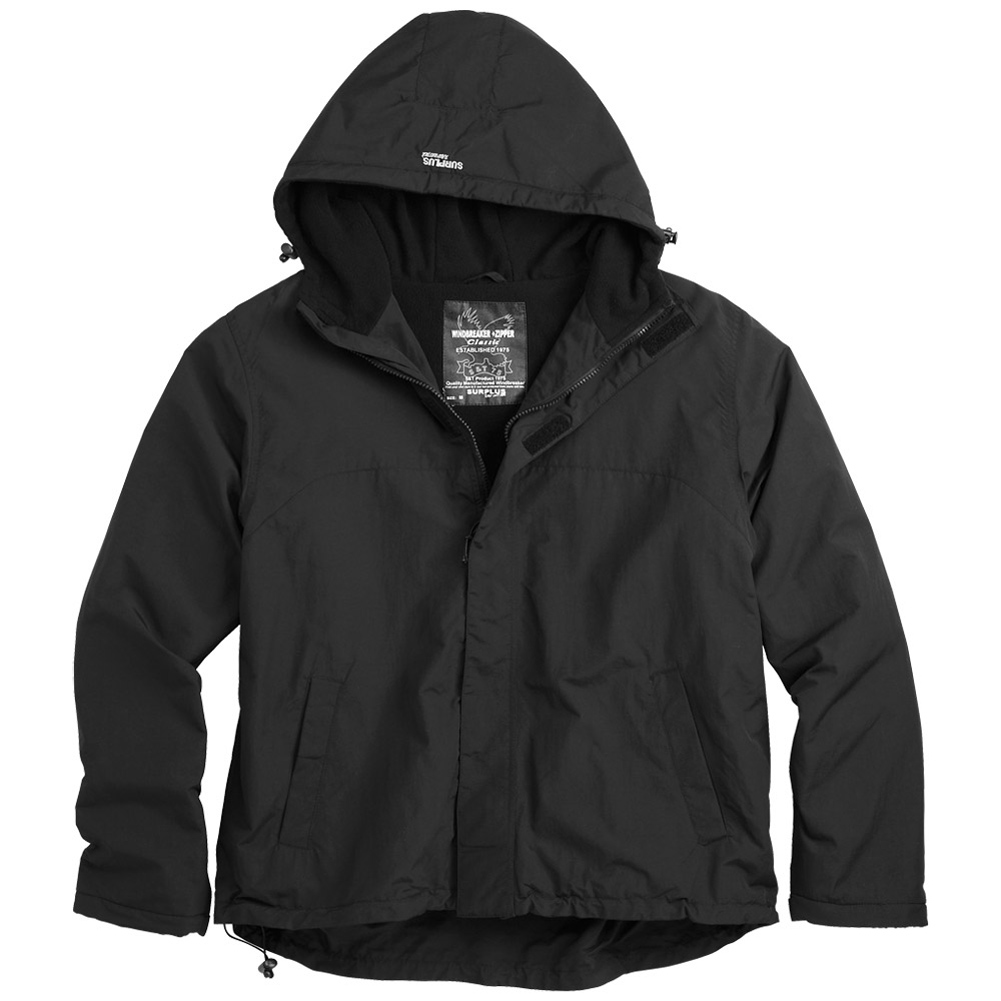 Black windbreaker zip up deals