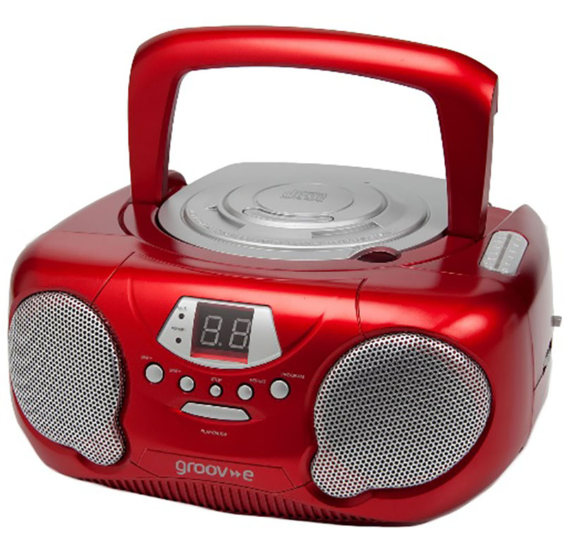 Groove GV-PS713-RED Boom Box Portable CD Player With FM Radio Brown Box ...