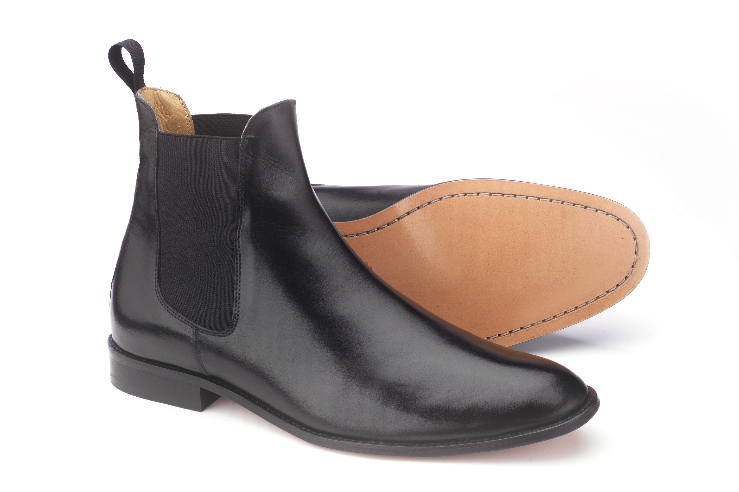 MENS COMFORT CHARLES SHARPE CHELSEA BLACK BOOTS SHOES ALL SIZES