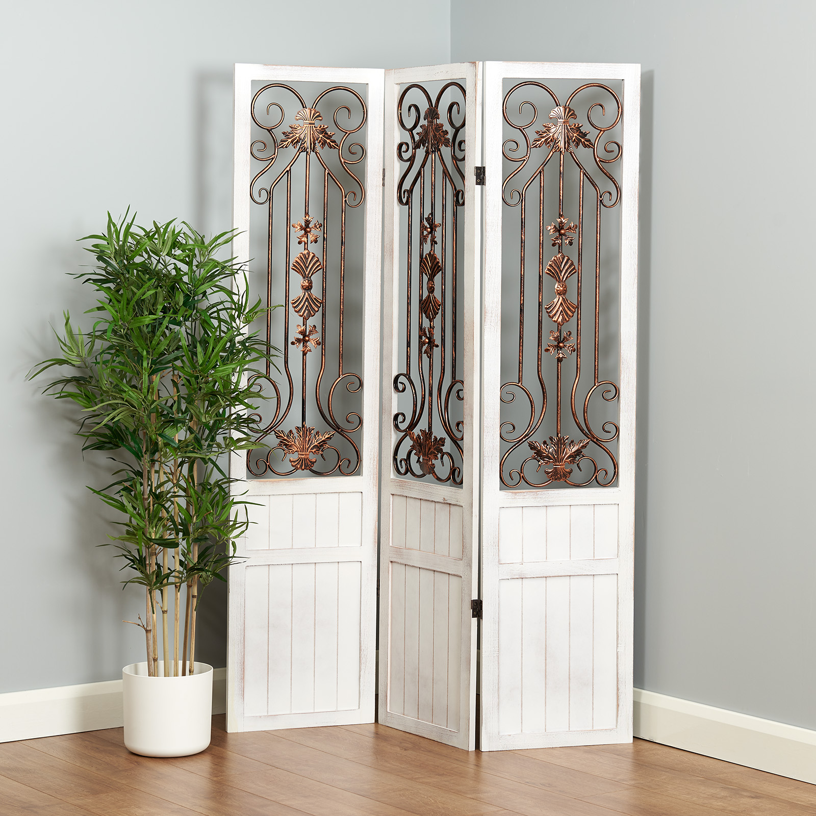 HARTLEYS 3 PANEL FRENCH RUSTIC/VINTAGE ROOM DIVIDER SEPARATOR/PRIVACY SCREEN eBay