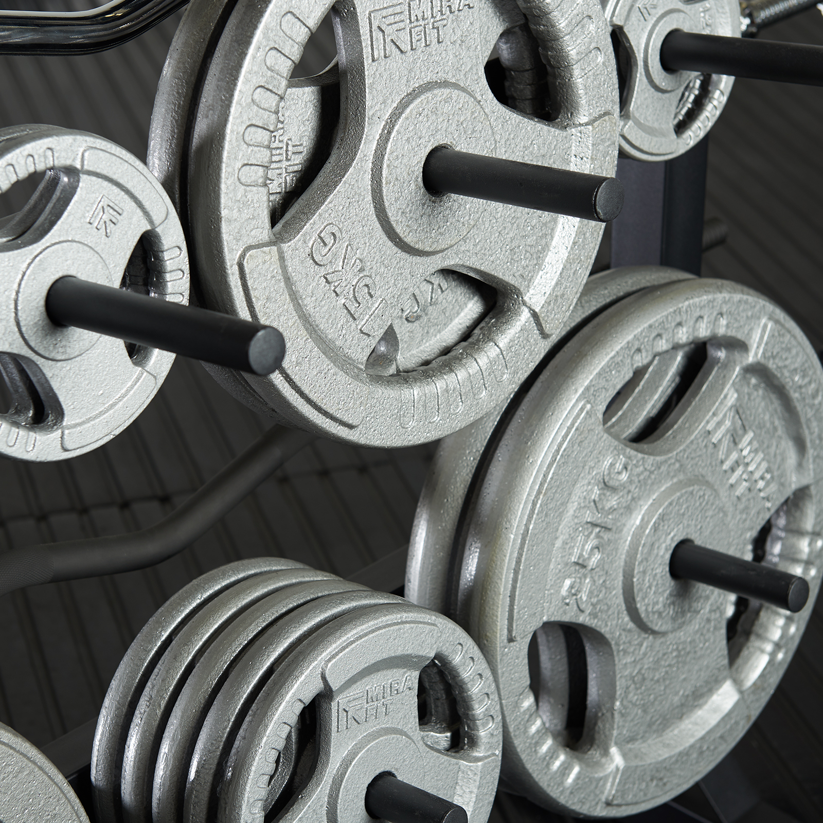 Mirafit 300kg Gym Weight Plate & Bar Rack Storage Stand/Holder Dumbbell