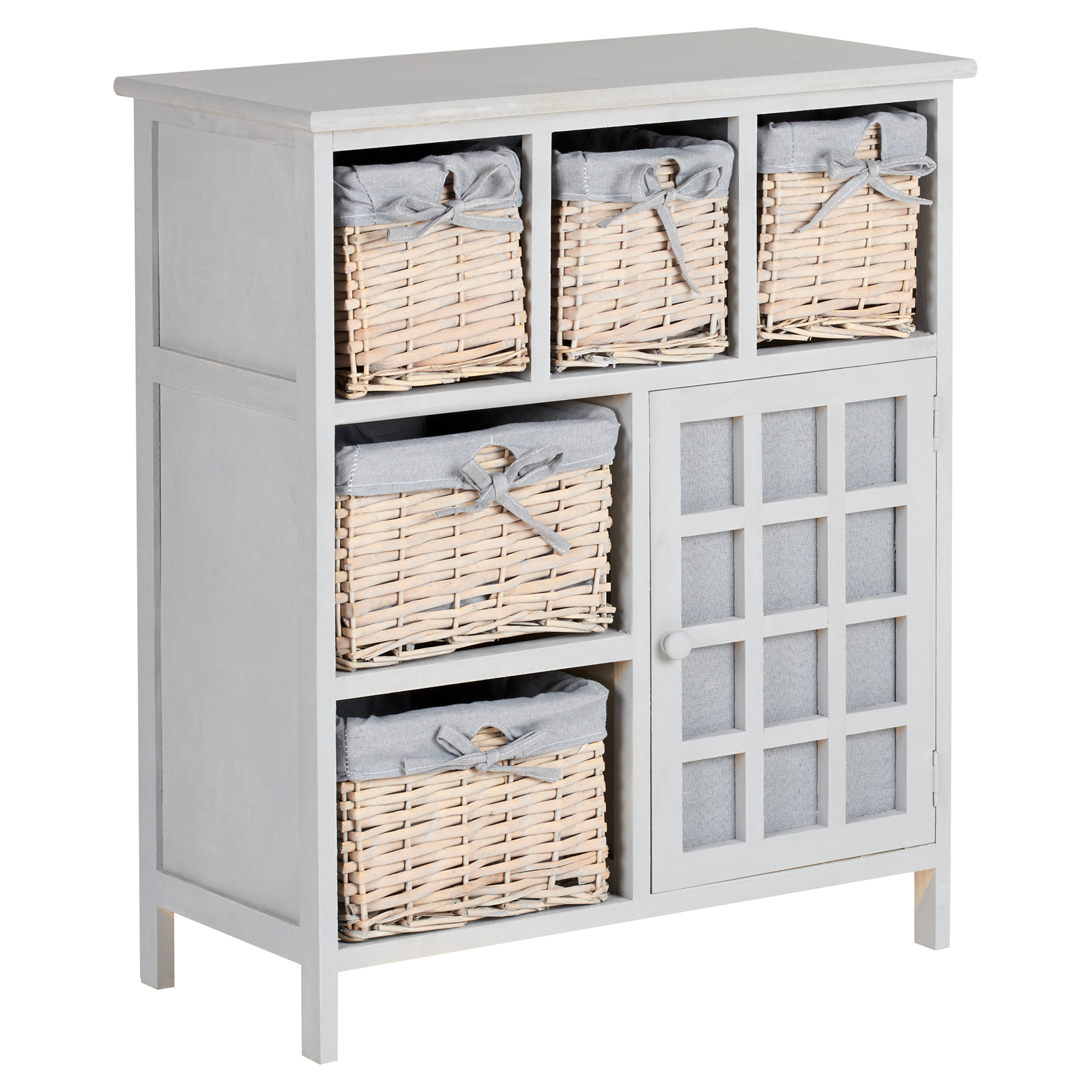 Hartleys Grey 5 Drawer Wicker Basket Storage Unit Shabby Hartleys Grey 5 Drawer Wicker Basket Storage Unit Shabby
