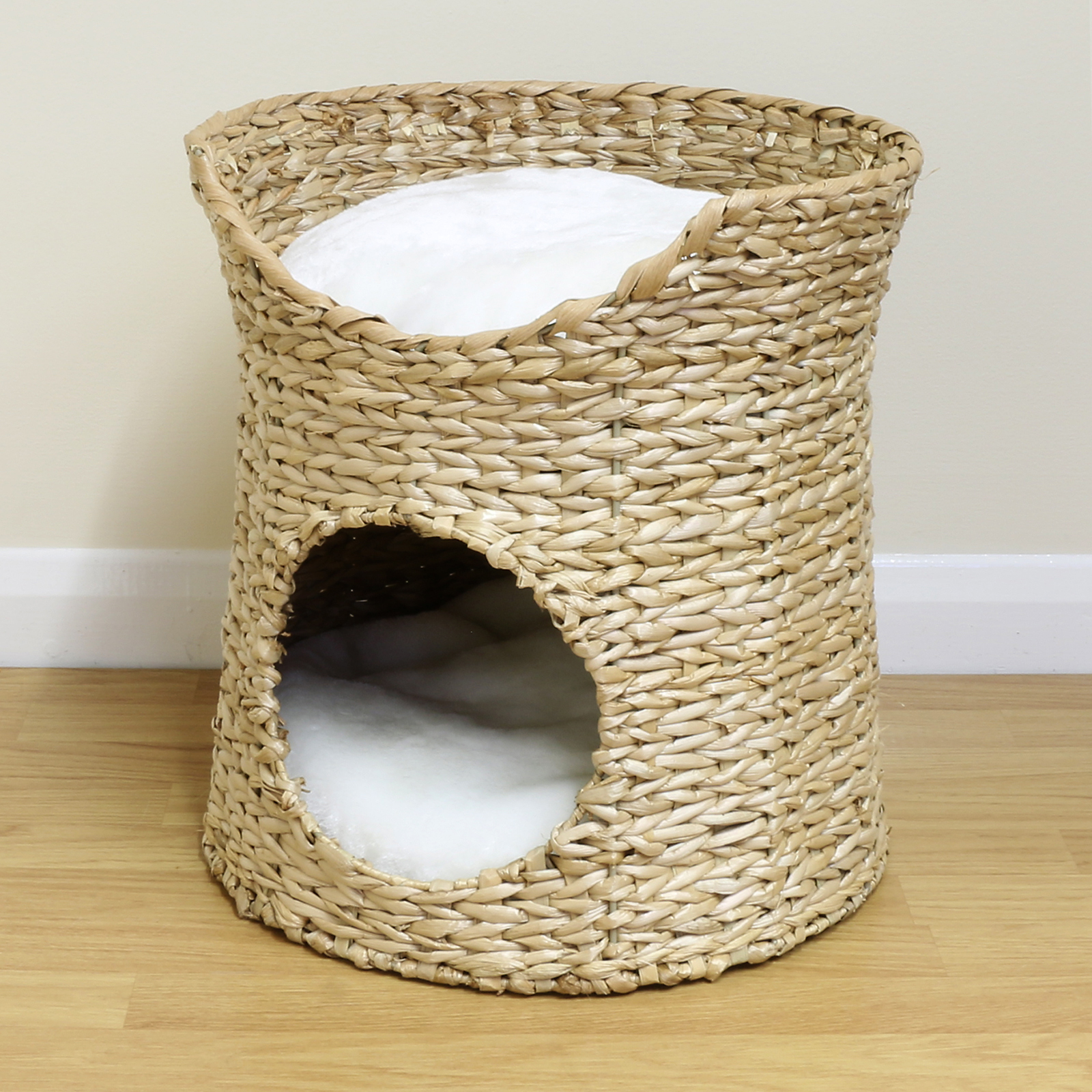 Double Cat/Kitten/Puppy Bed Natural Woven Seagrass Twin Basket/Pod