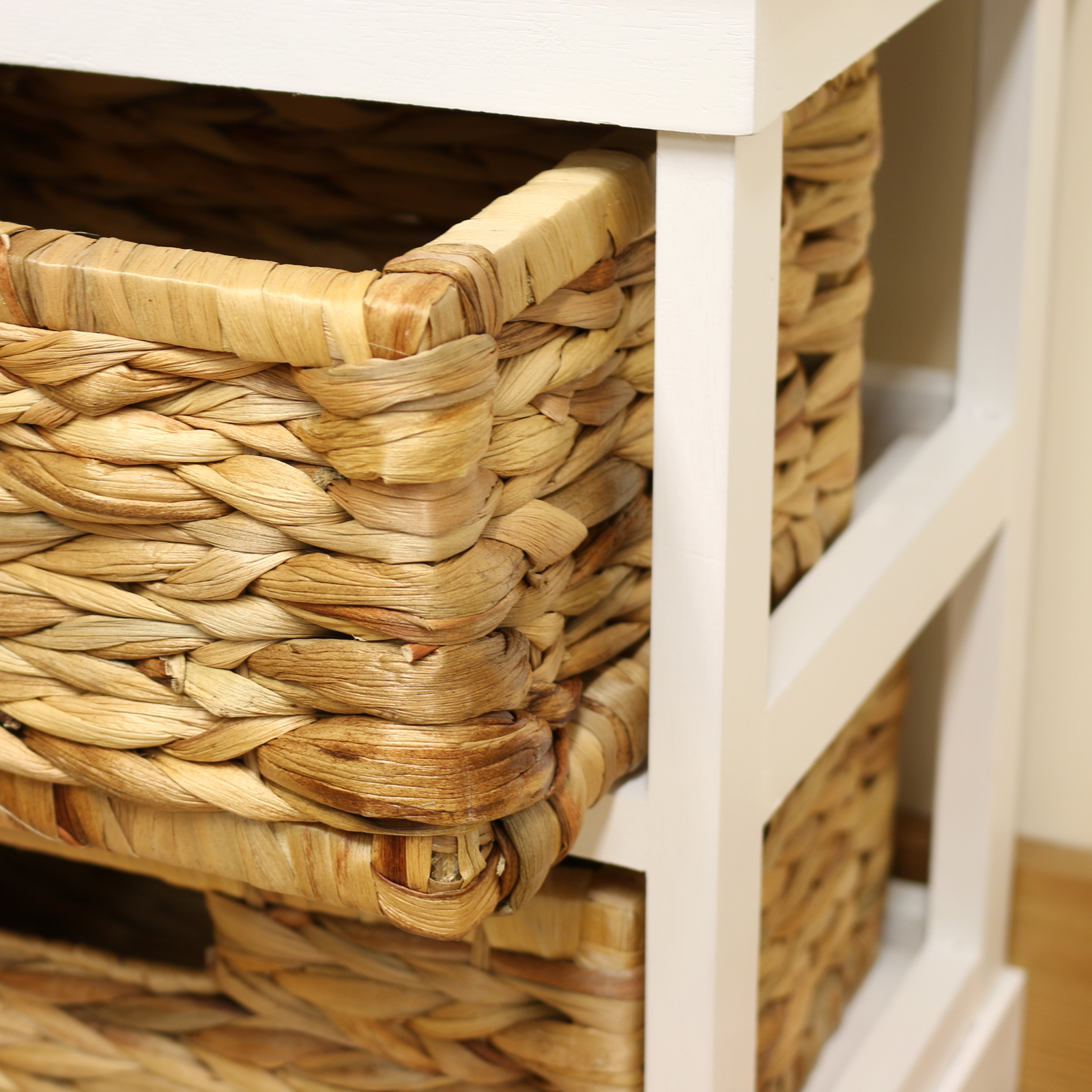 White 2 Drawer Basket Bedside Storage Unit/Lounge/Bathroom/Seagrass eBay