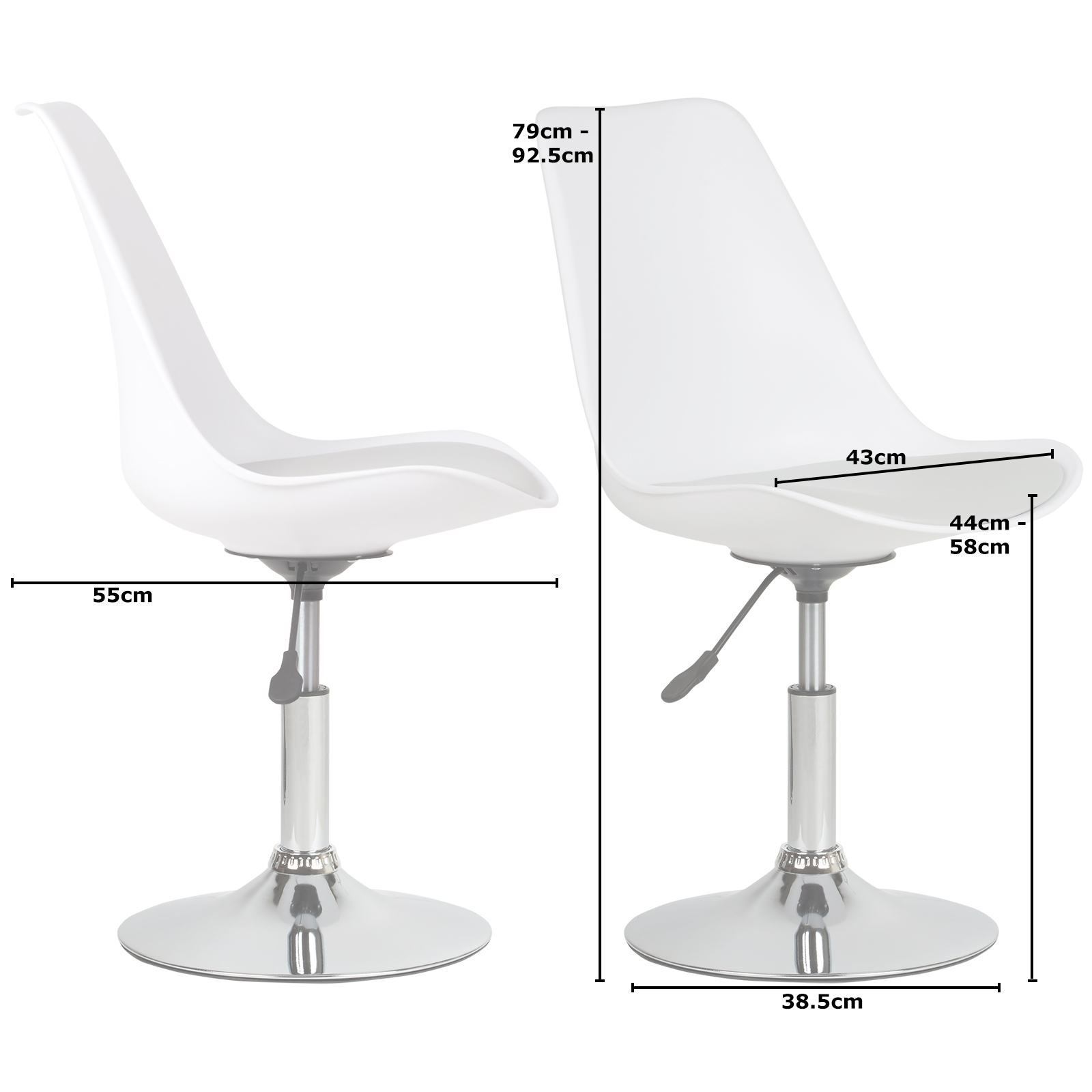Hartleys White & Grey Modern Swivel Desk Office/Dining Chair Chrome Static Base Hartleys White & Grey Modern Swivel Desk Office/Dining Chair Chrome Static Base