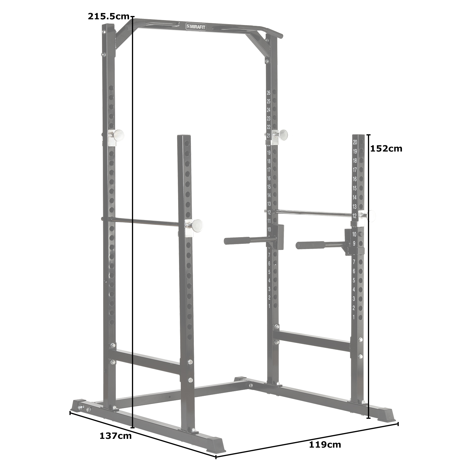 mirafit adjustable weight bench and squat rack kit