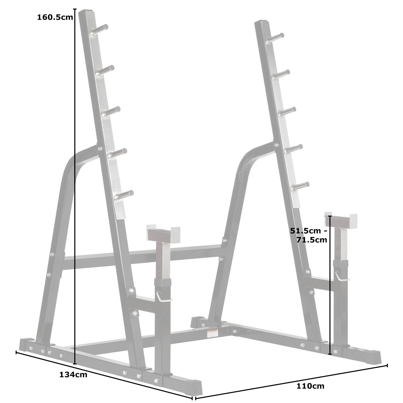 Mirafit Hd Adjustable Weight Lifting Rack Gym Bench Press Barbell