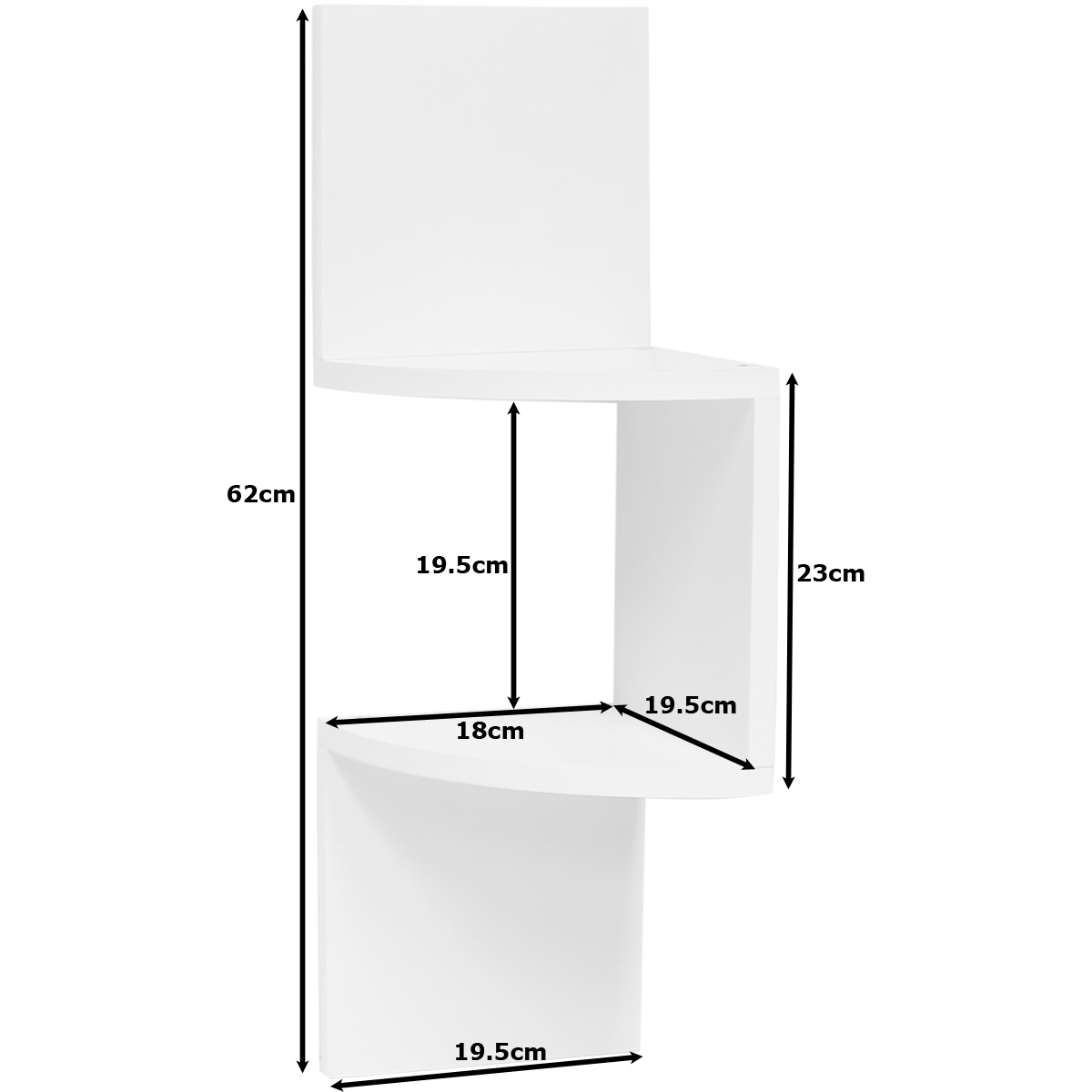 HARTLEYS ZIG ZAG WOOD FLOATING CORNER WALL SHELF UNIT MODERN DISPLAY