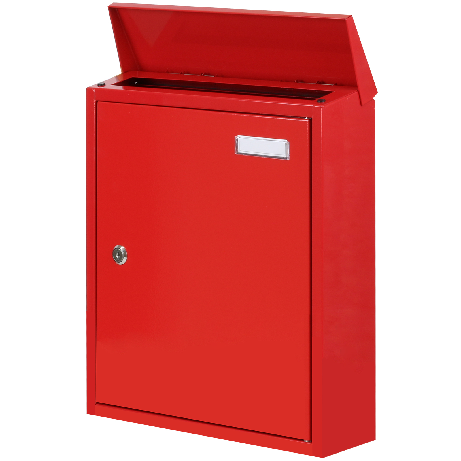 RED WALL MOUNTED LOCKING OUTDOOR MAILBOX/POSTBOX LETTER/MAIL/POST BOX