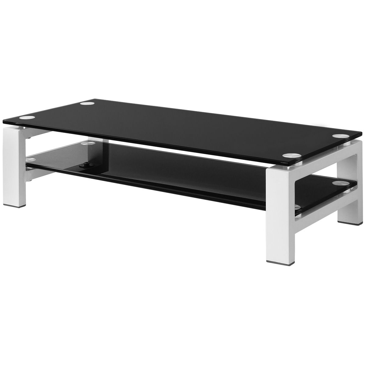 HARTLEYS 2 TIER GLASS MONITOR/SCREEN RISER SHELF/STAND SUITS PC/IMAC/TV