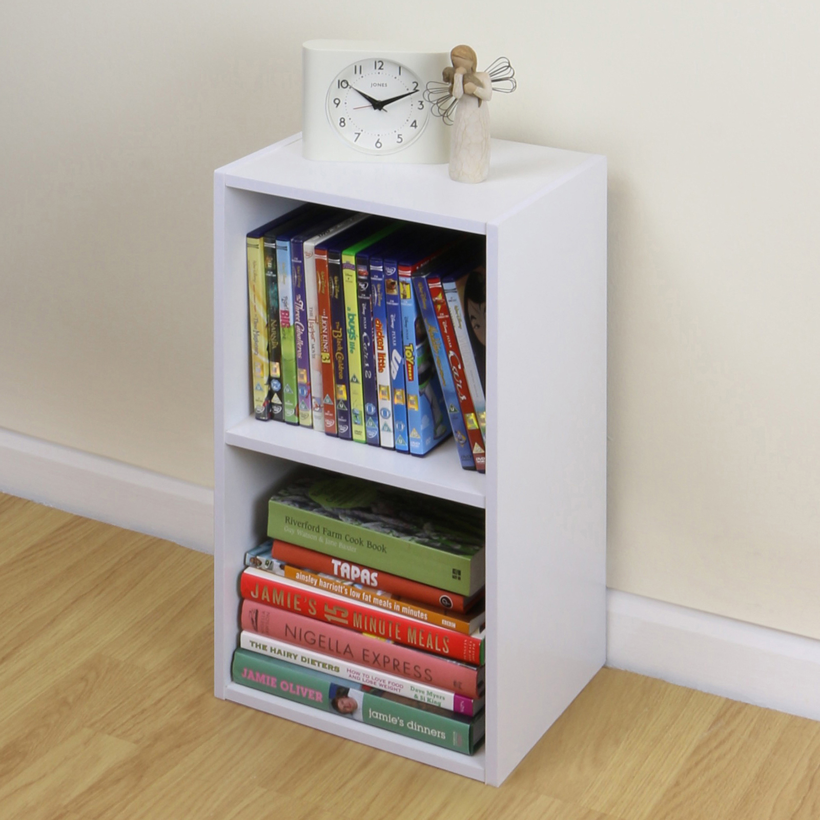 2 Tier Wooden White Cube Bookcase Storage Unit Shelving/Shelves Bedside Table eBay