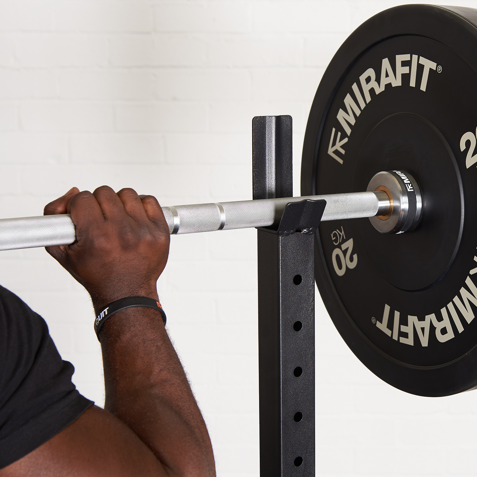 HOMCOM Heavy Duty Weight Bar Barbell Squat Stand Barbell Rack Spotter For Home Gym Black