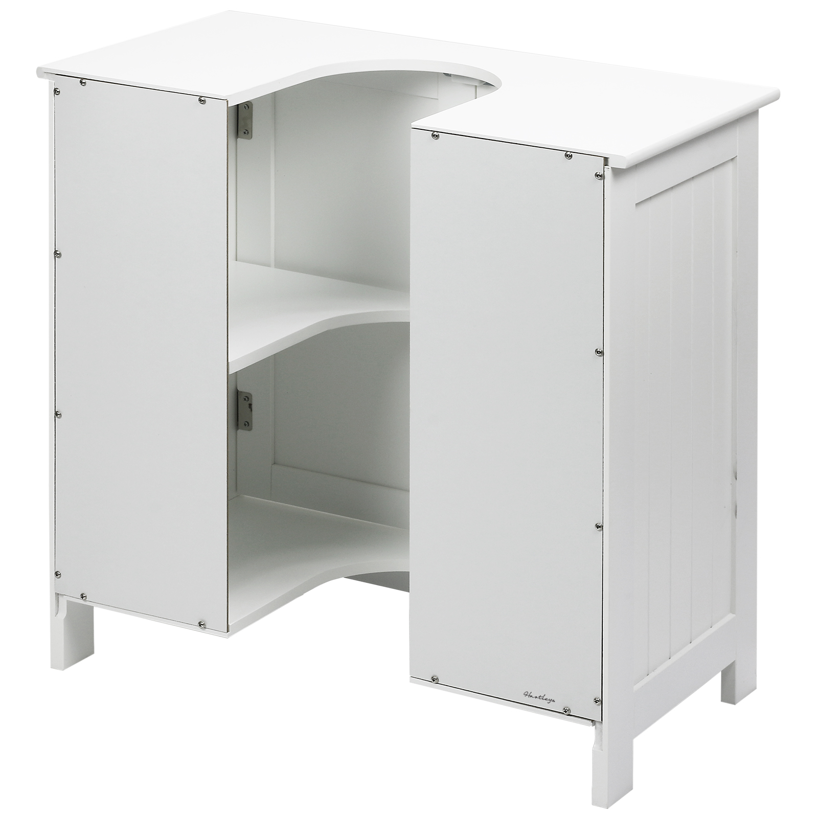 Hartleys Modern White Under Sink Bathroom Cabinet Basin Cupboard Vanity