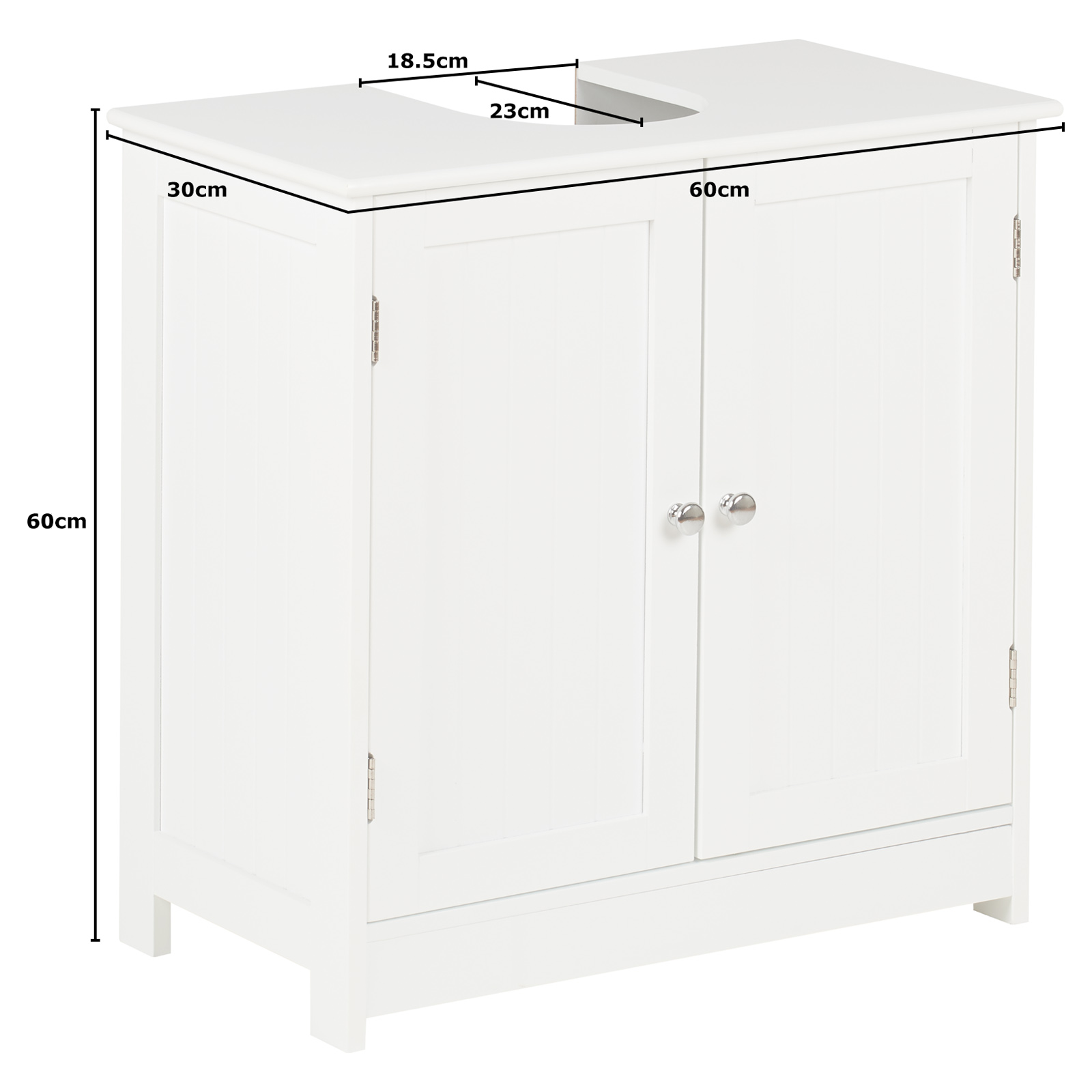 Hartleys Modern White Under Sink Bathroom Basin Cupboard Vanity