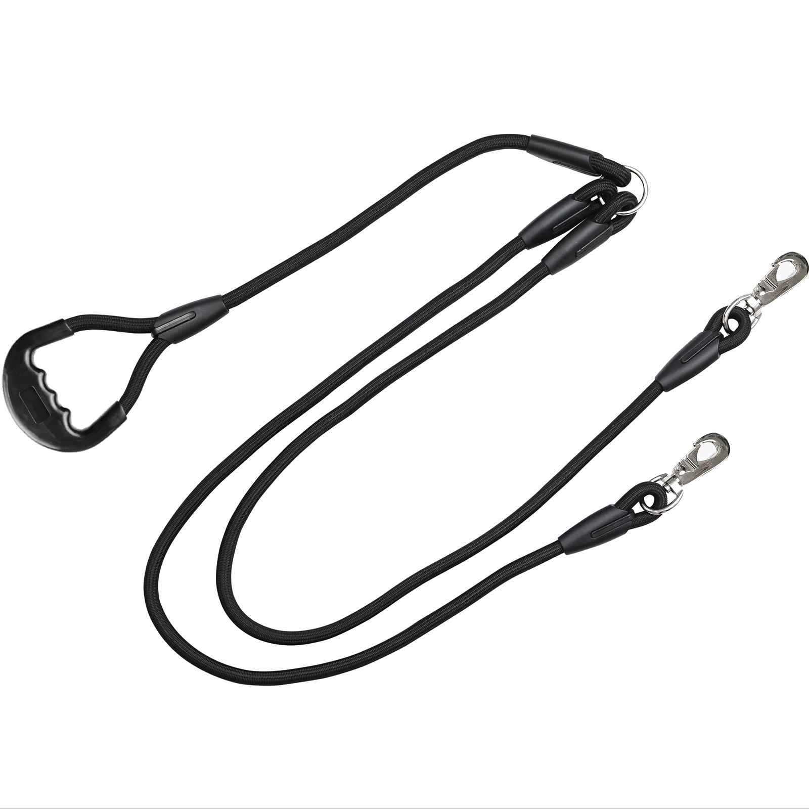 1.5m Black 2 Way Nylon Rope Dog Lead Strong Double/Dual Leash Soft