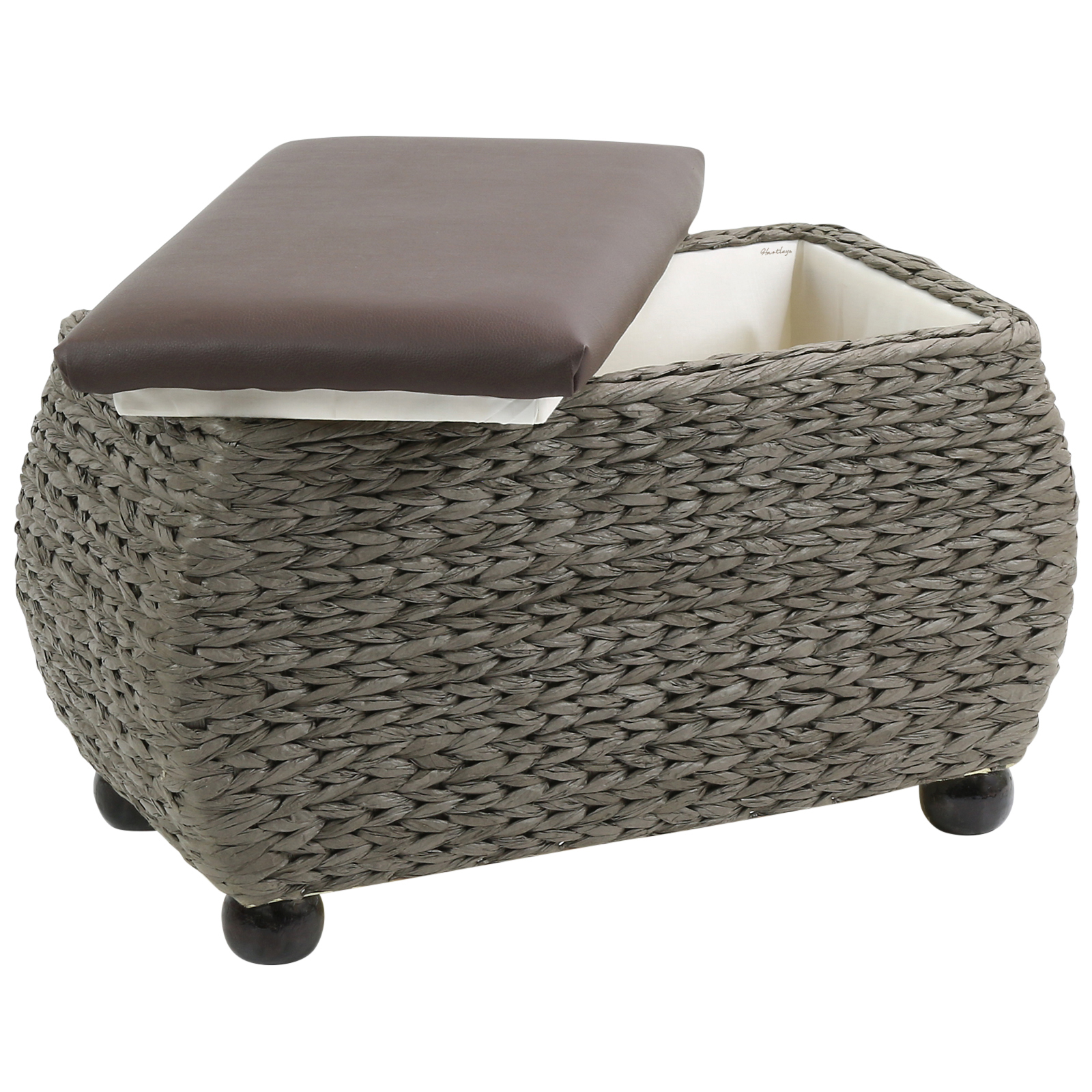 HARTLEYS BROWN TWIN STORAGE TRUNK/STOOL BEDDING/BLANKET RATTAN WICKER BENCH eBay