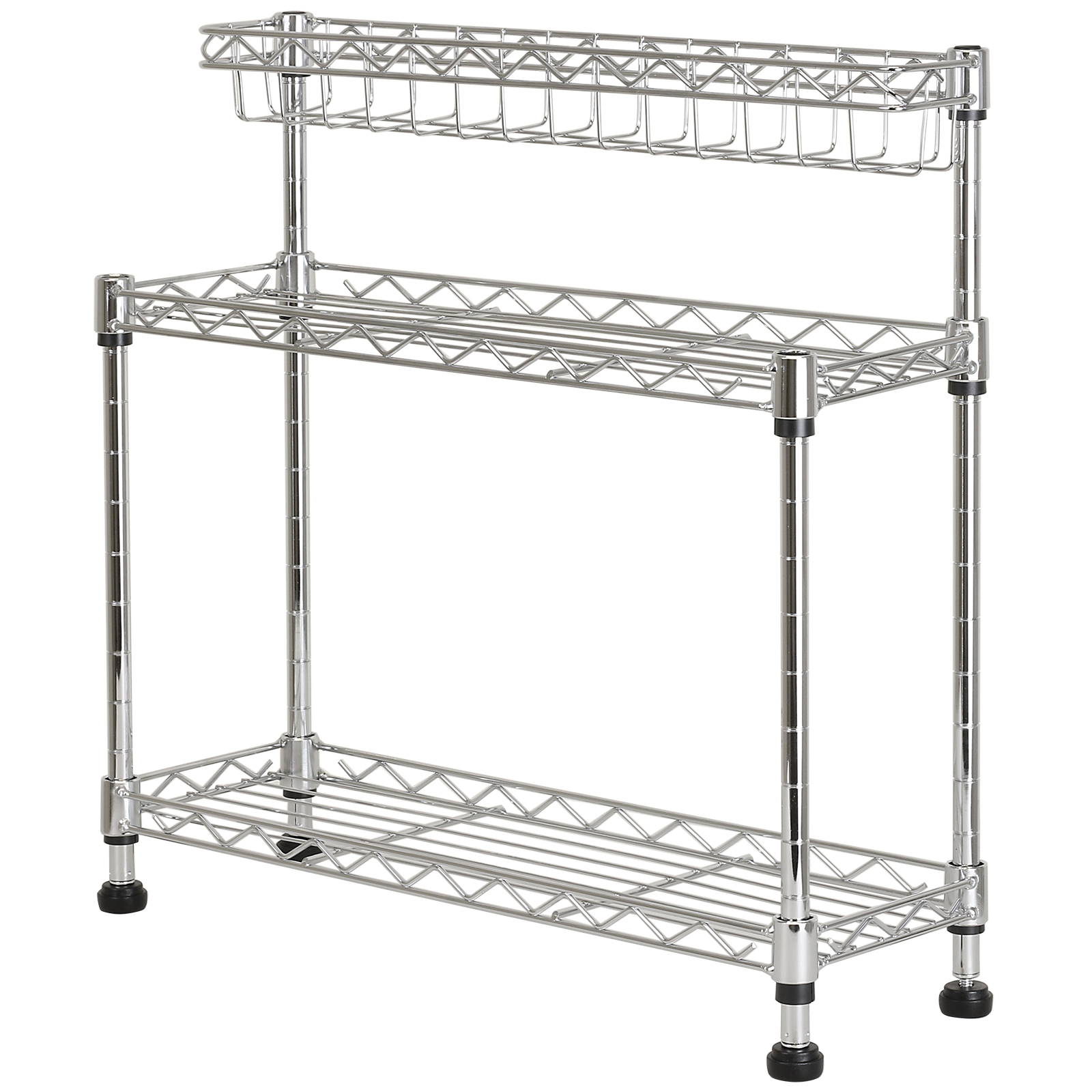 HARTLEYS KITCHEN COUNTER TOP 3 TIER WIRE STORAGE WORKTOP RACK/TIDY