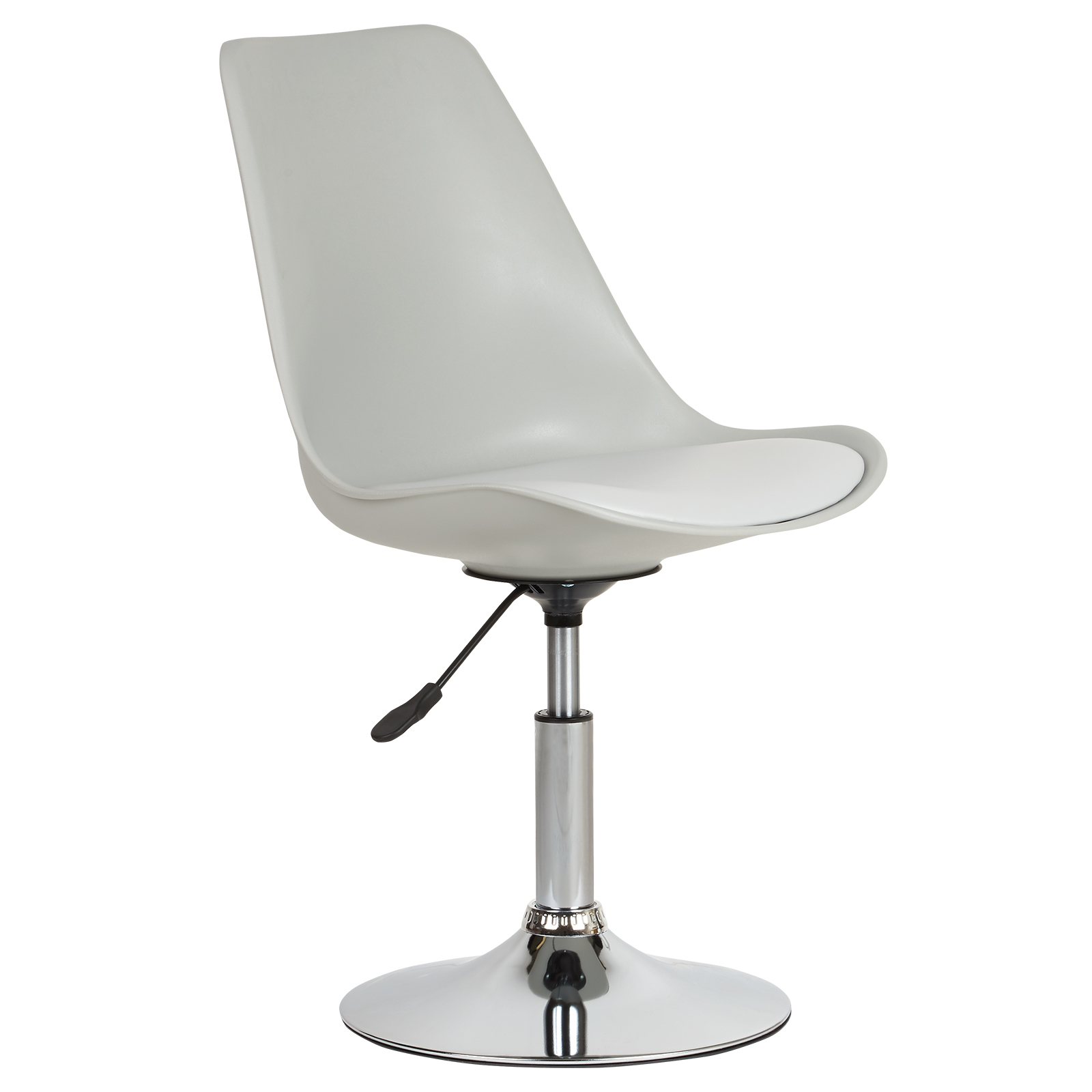 Hartleys Black /& Grey Modern Swivel Desk Office//Dining Chair Chrome Static Base
