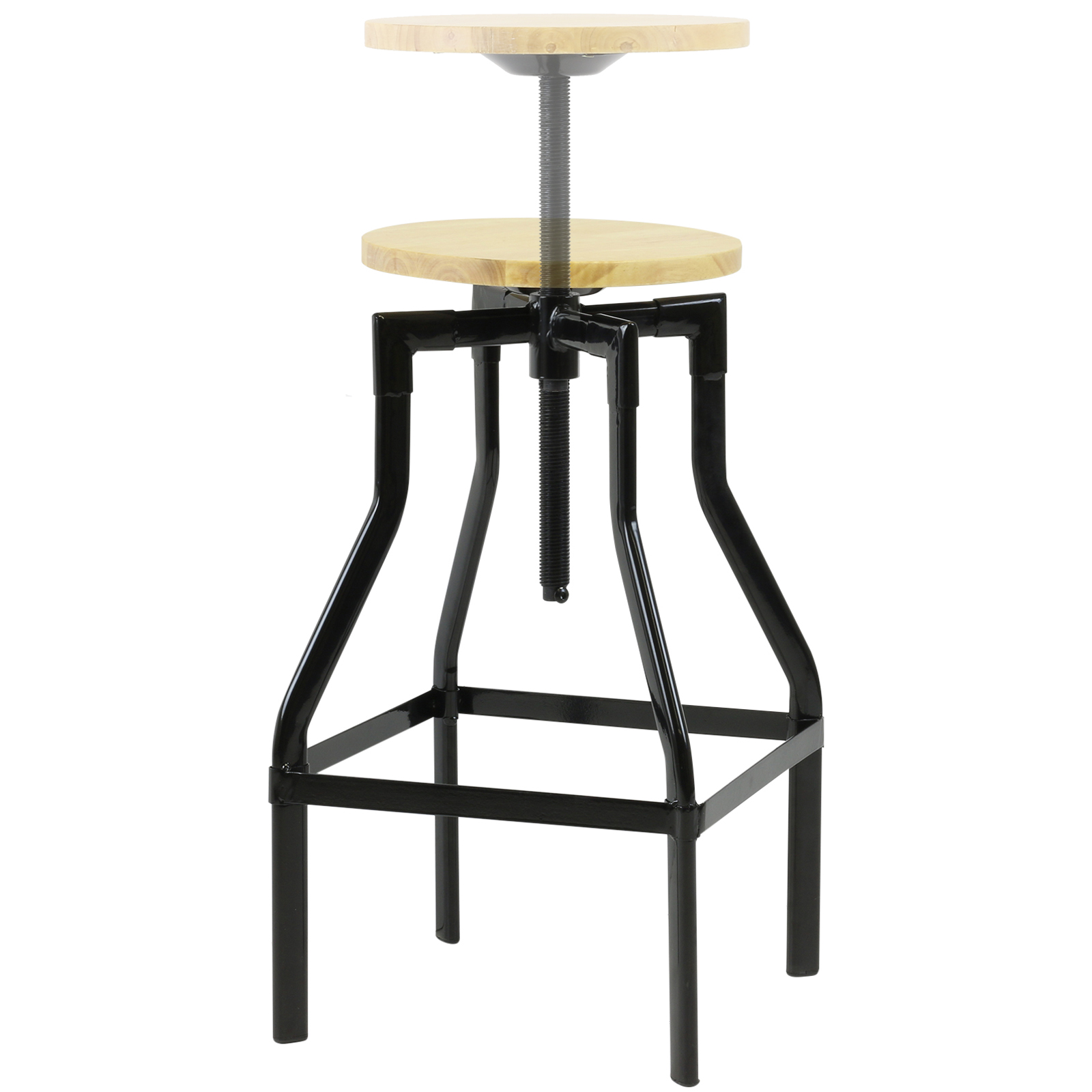 HARTLEYS TALL RETRO SWIVEL SCREW BAR TABLE STOOL BIG HEIGHT ADJUSTABLE