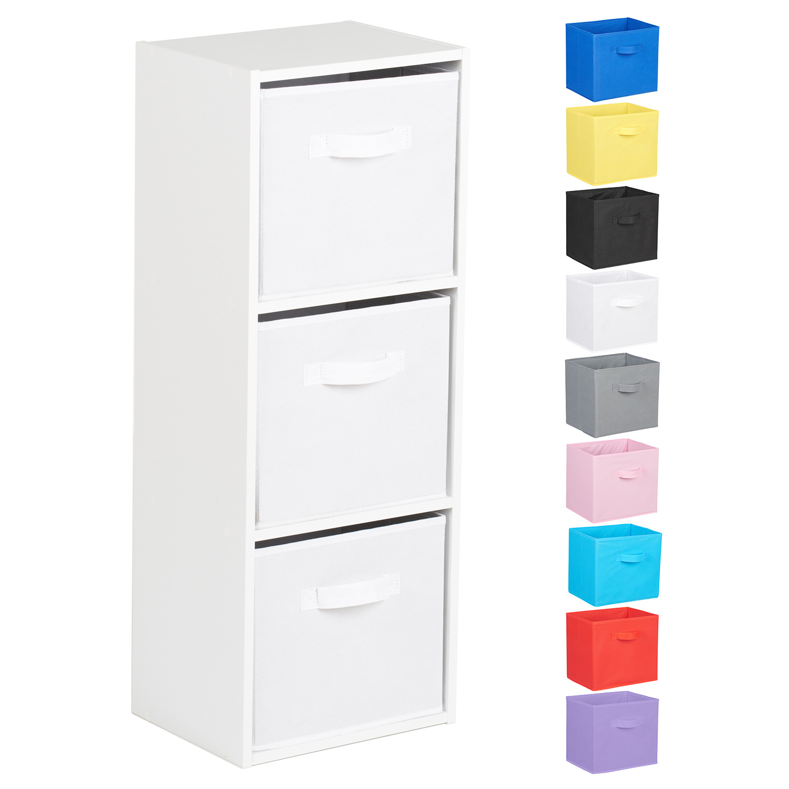 Hartleys 3 Tier White Bookcase Wooden Display Shelving Unit