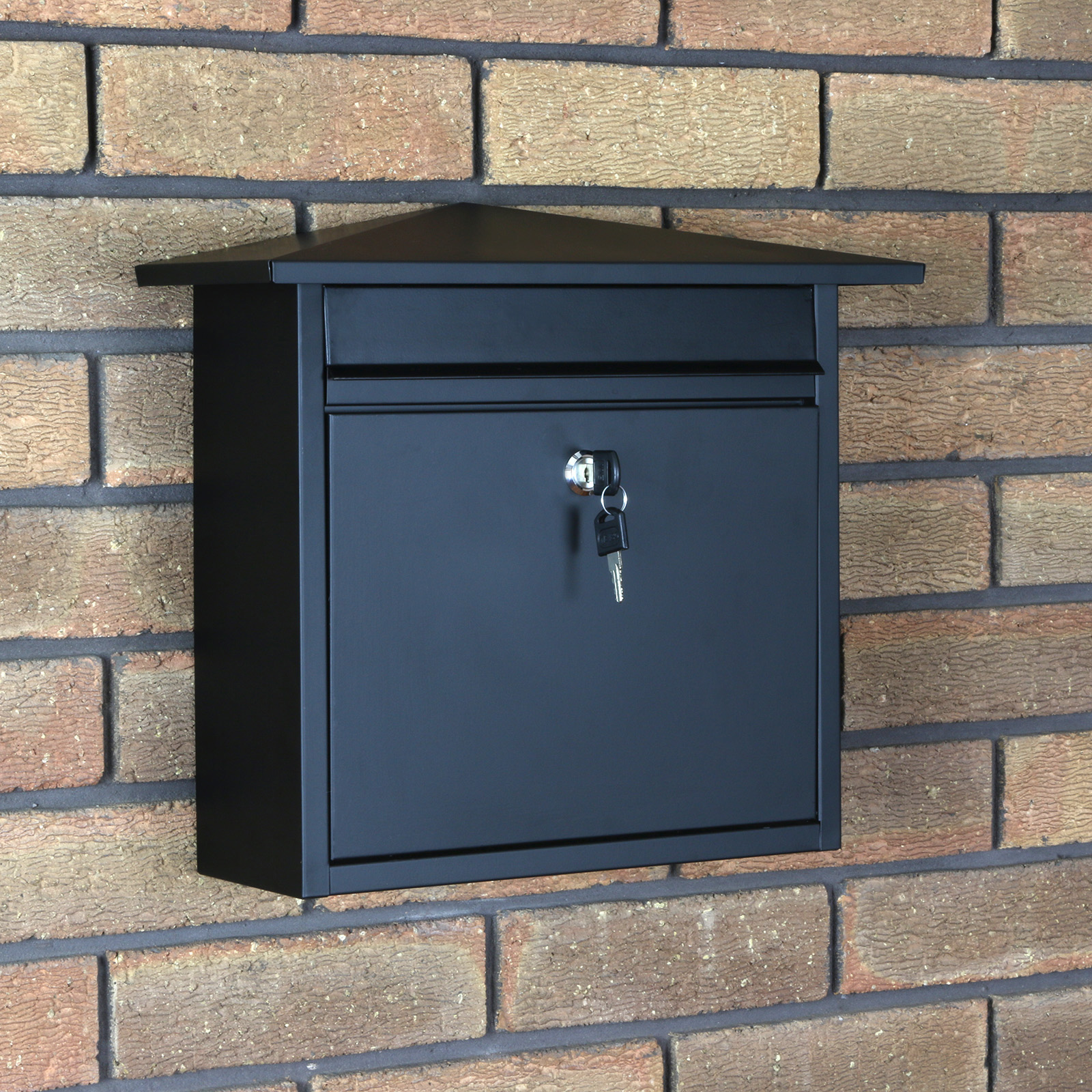 Outdoor letter boxes with newspaper holder