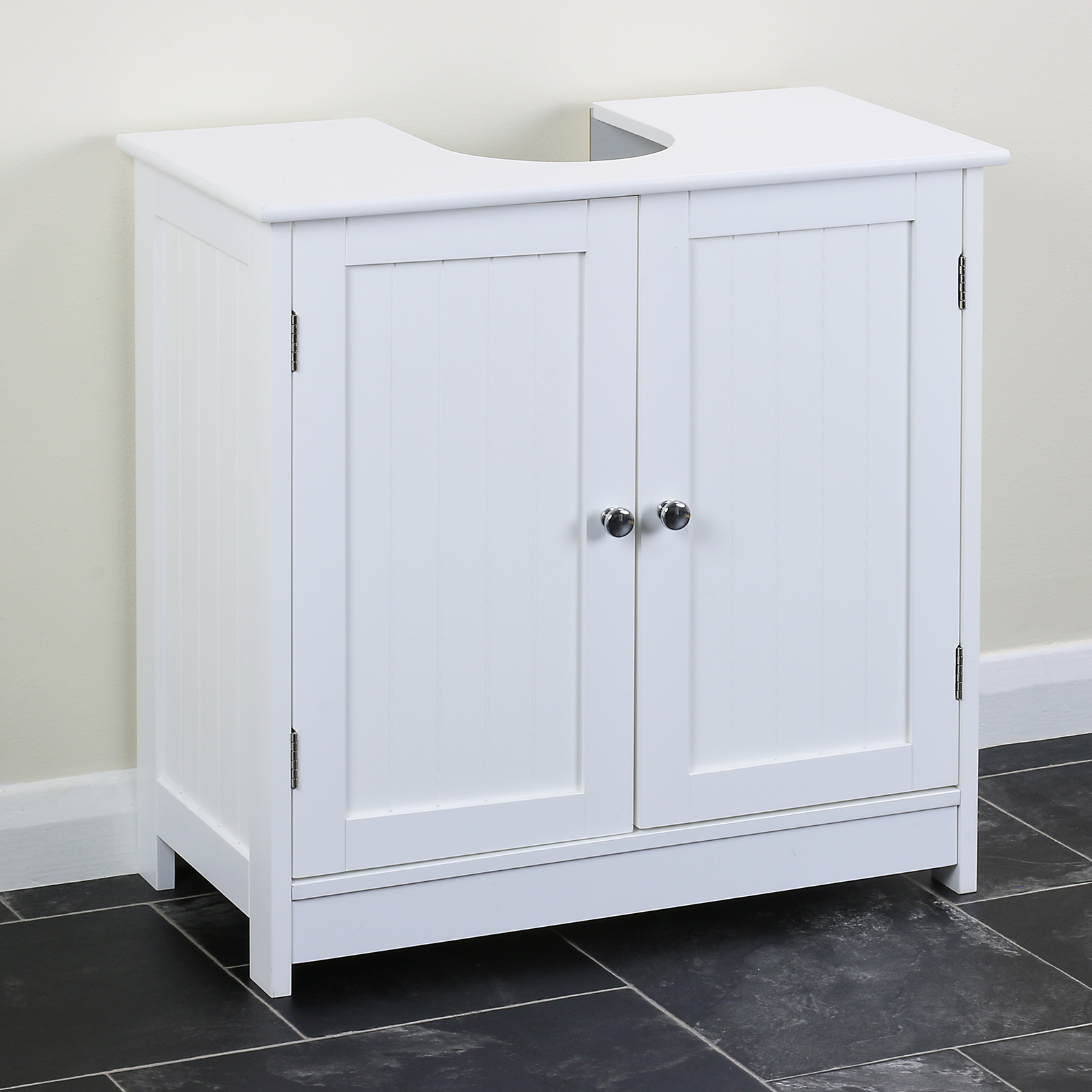 Classic White Under Sink Storage Vanity Unit Bathroom Cupboard With