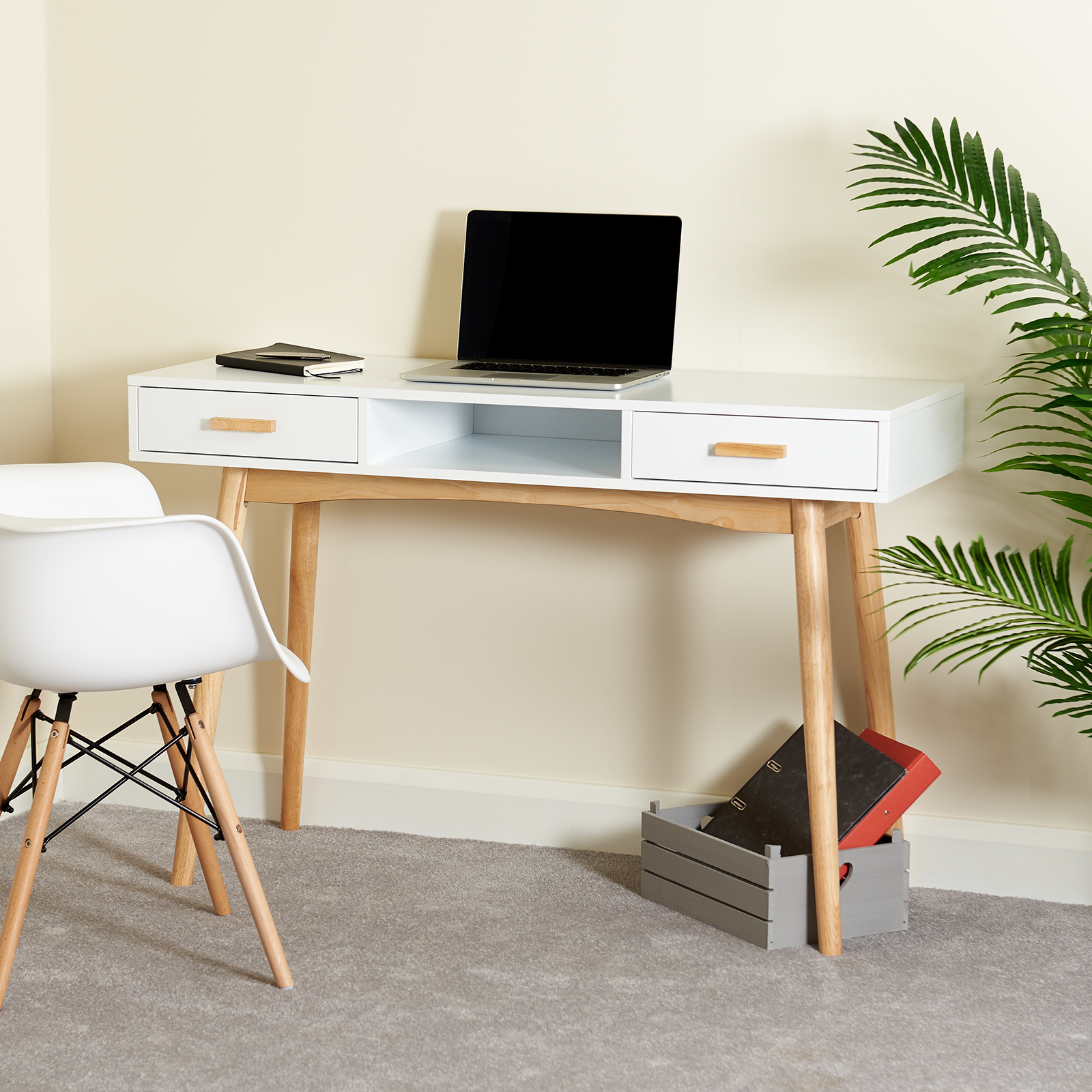 Hartleys White Scandinavian Retro Home Office Work Pc Writing Desk Sentinel Hartleys White Scandinavian Retro Home Office Work Pc Writing Desk With Drawers