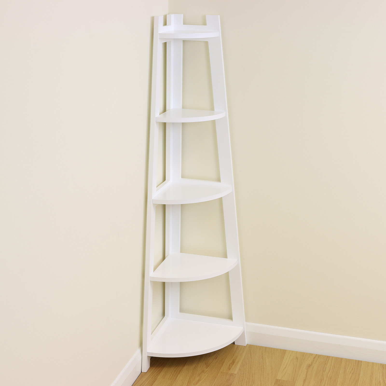 Metaltex Florenz 3-Tier Corner Bathroom Shelf In White - Space Saving Storage For Shower