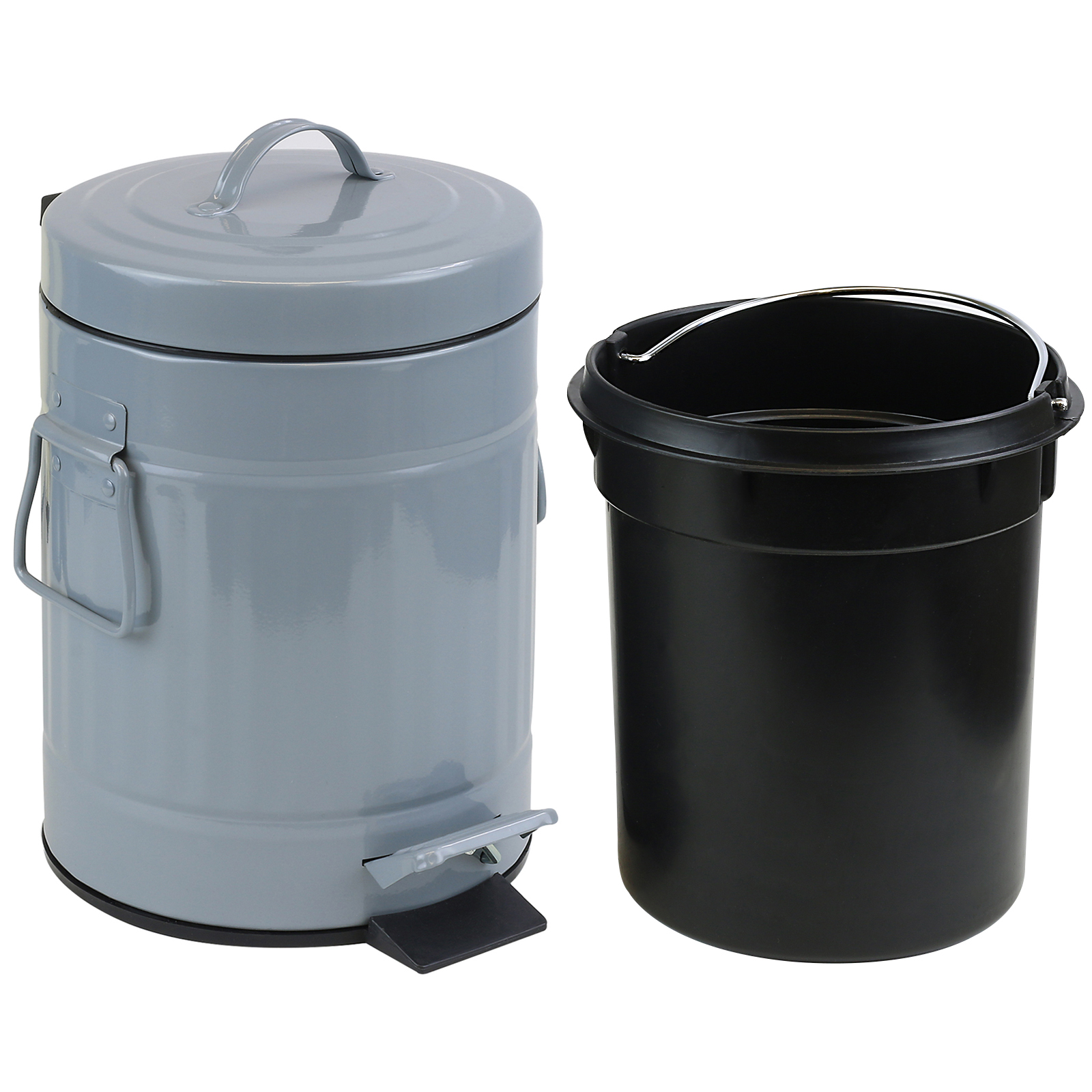 SMALL METAL PEDAL BIN RETRO DUSTBIN 3 LITRE BATHROOM/TOILET/OFFICE