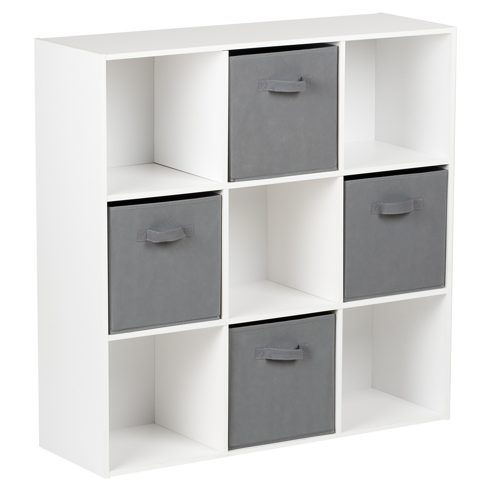 white modular shelving