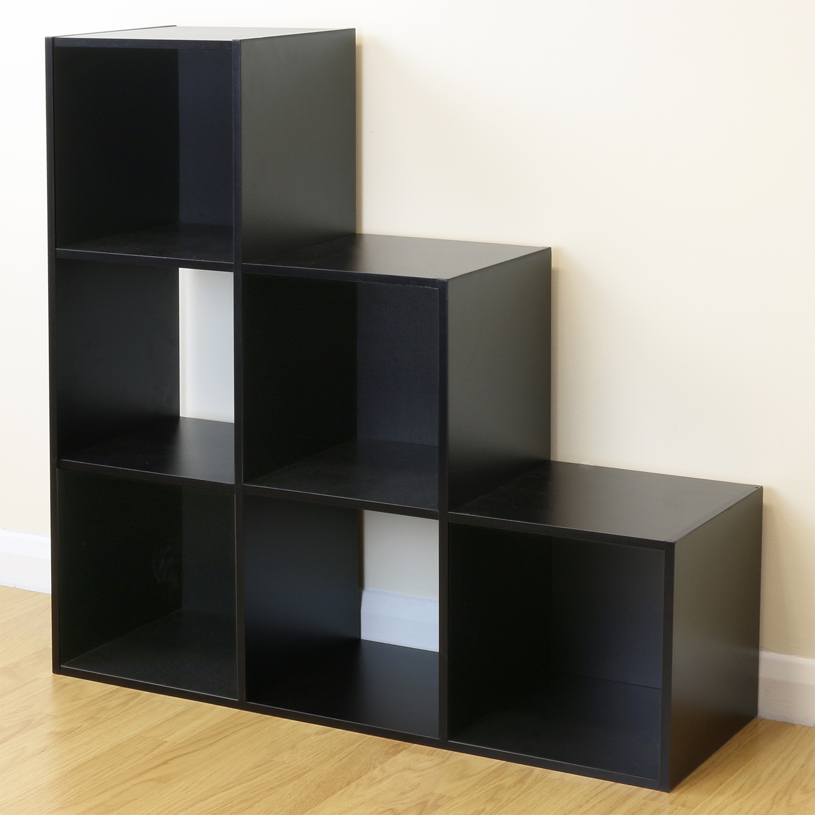 Black 6 Cube Kids Toy Games Storage Unit Girls Boys Bedroom Shelves