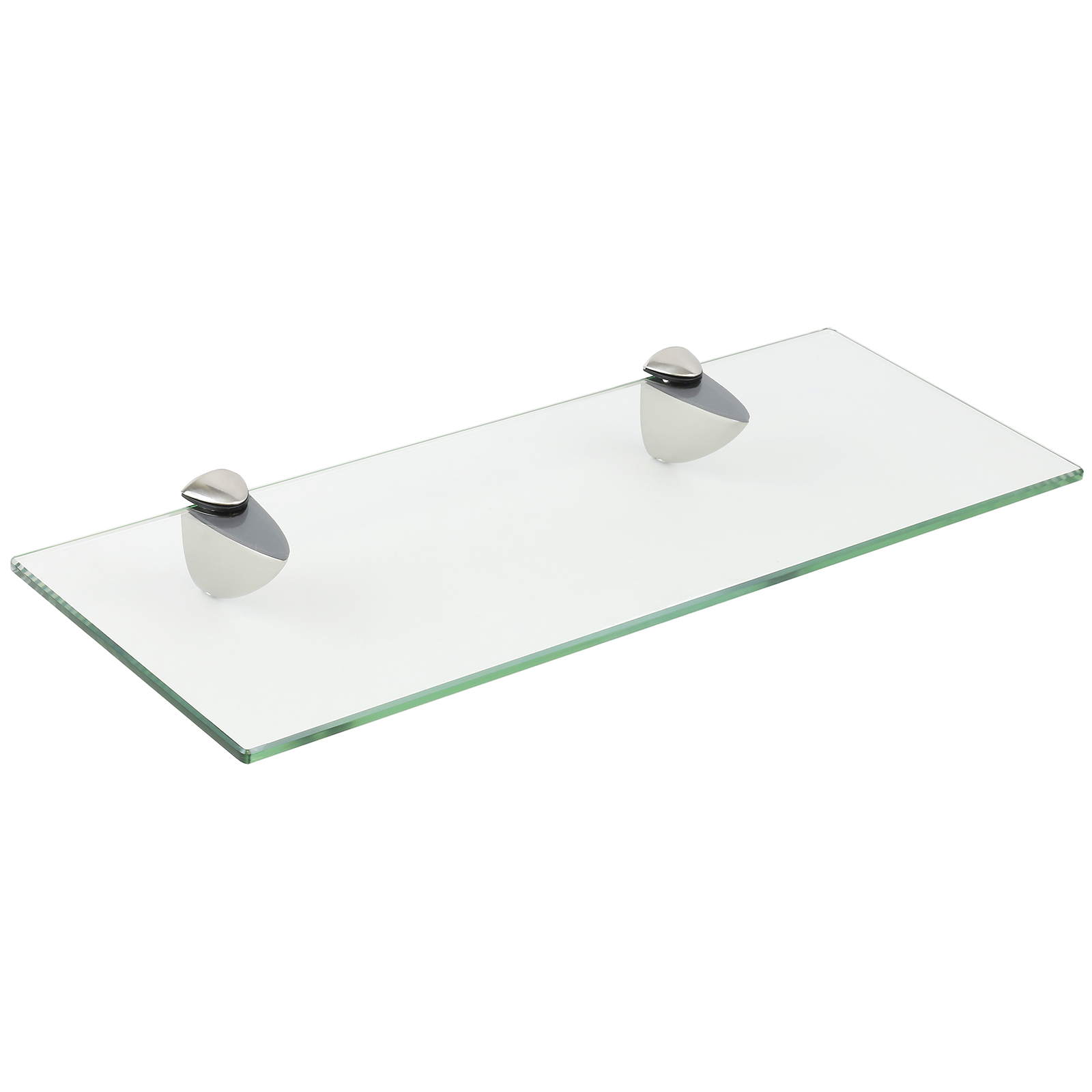 Hartleys Clear Glass Floating Wall Mounted Shelf Chrome Fixings Sentinel Hartleys Clear Glass Floating Wall Mounted Shelf Chrome Fixings Bathroom Display