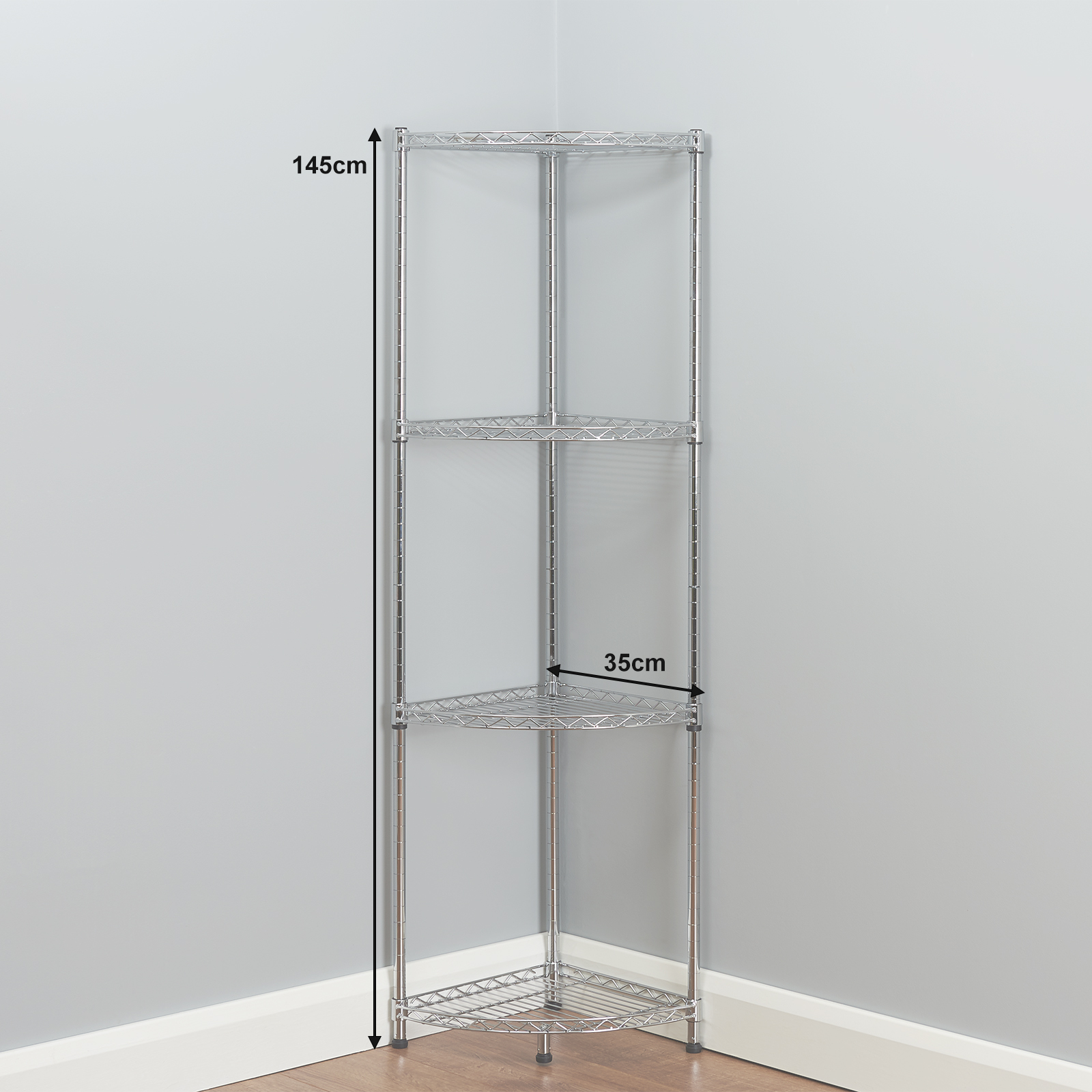 chrome bathroom corner unit