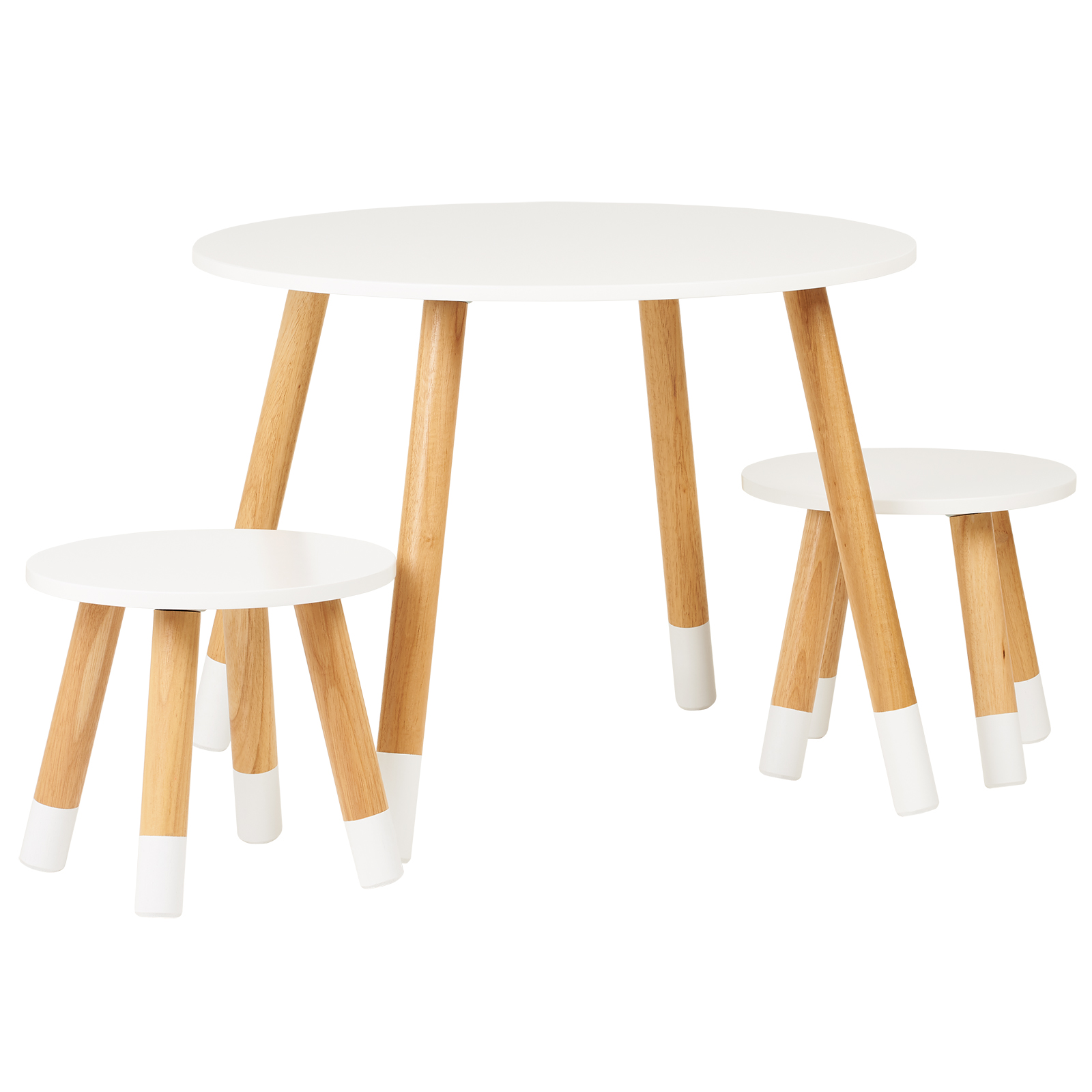Details About Hartleys Kids White Round Wooden Table 2 Chairs Set Childrens Bedroom Playroom